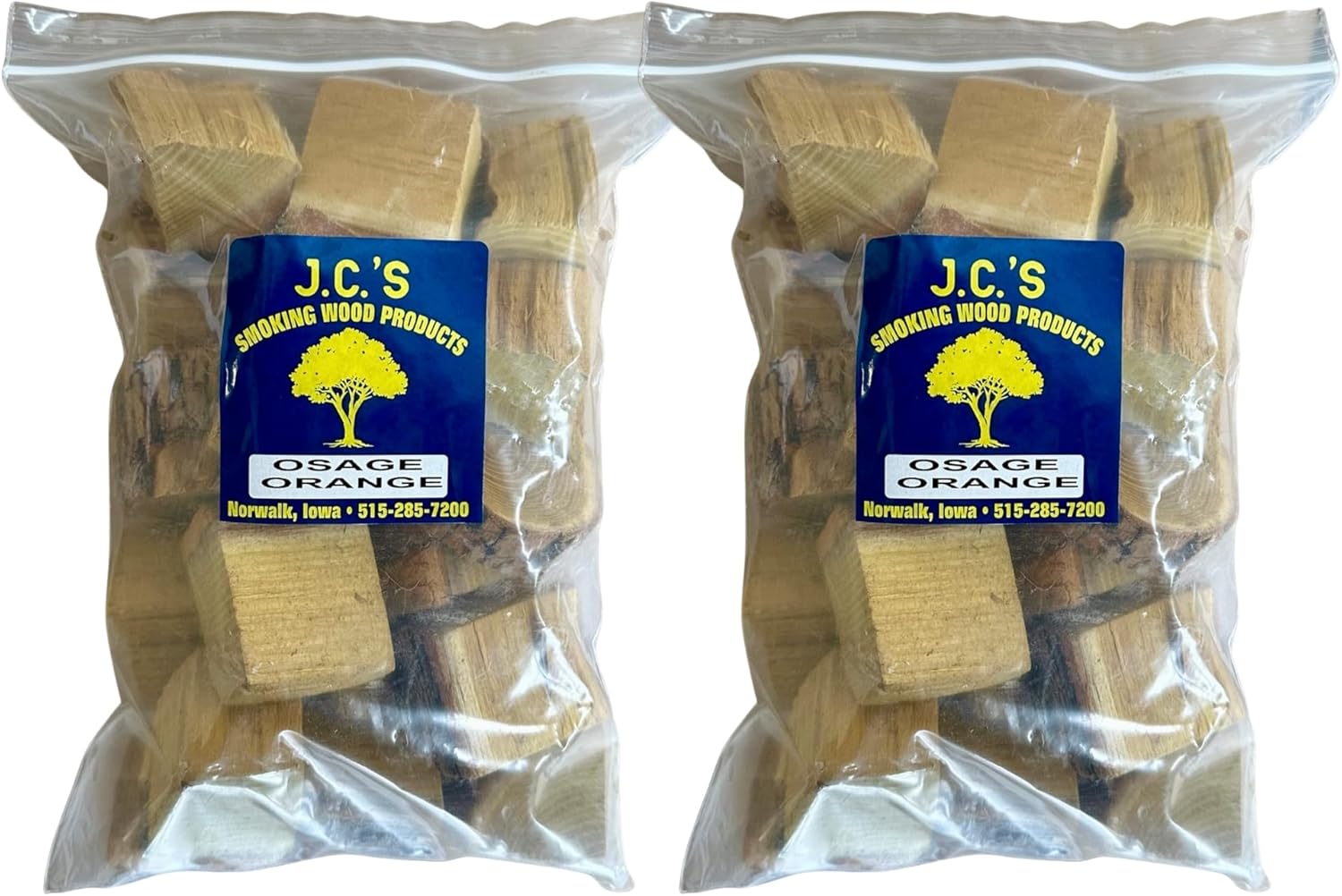 J.C.'s Smoking Wood Chunks - Gallon Sized Bag - Osage Orange 2PK