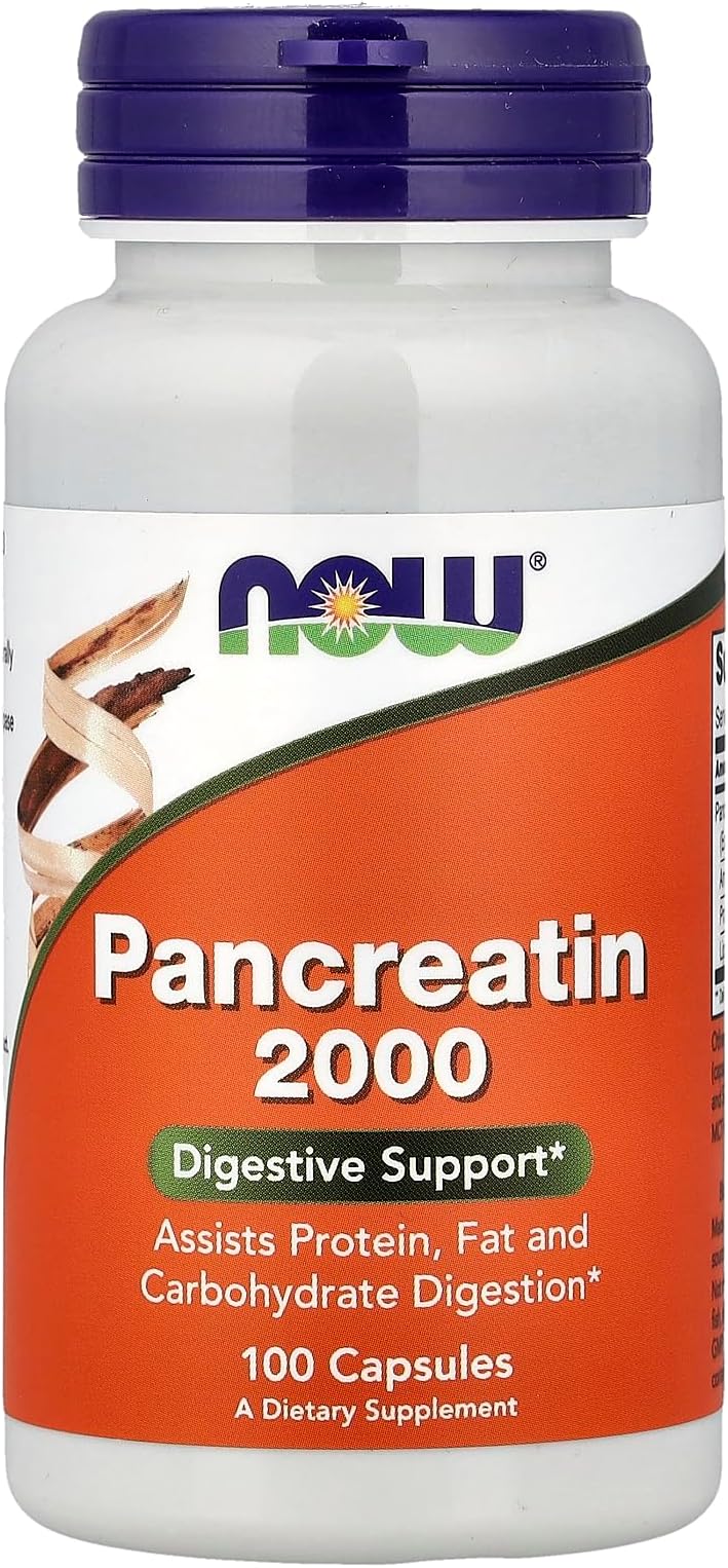 NOW Foods Pancreatin 10X -- 200 mg - 100 Capsules