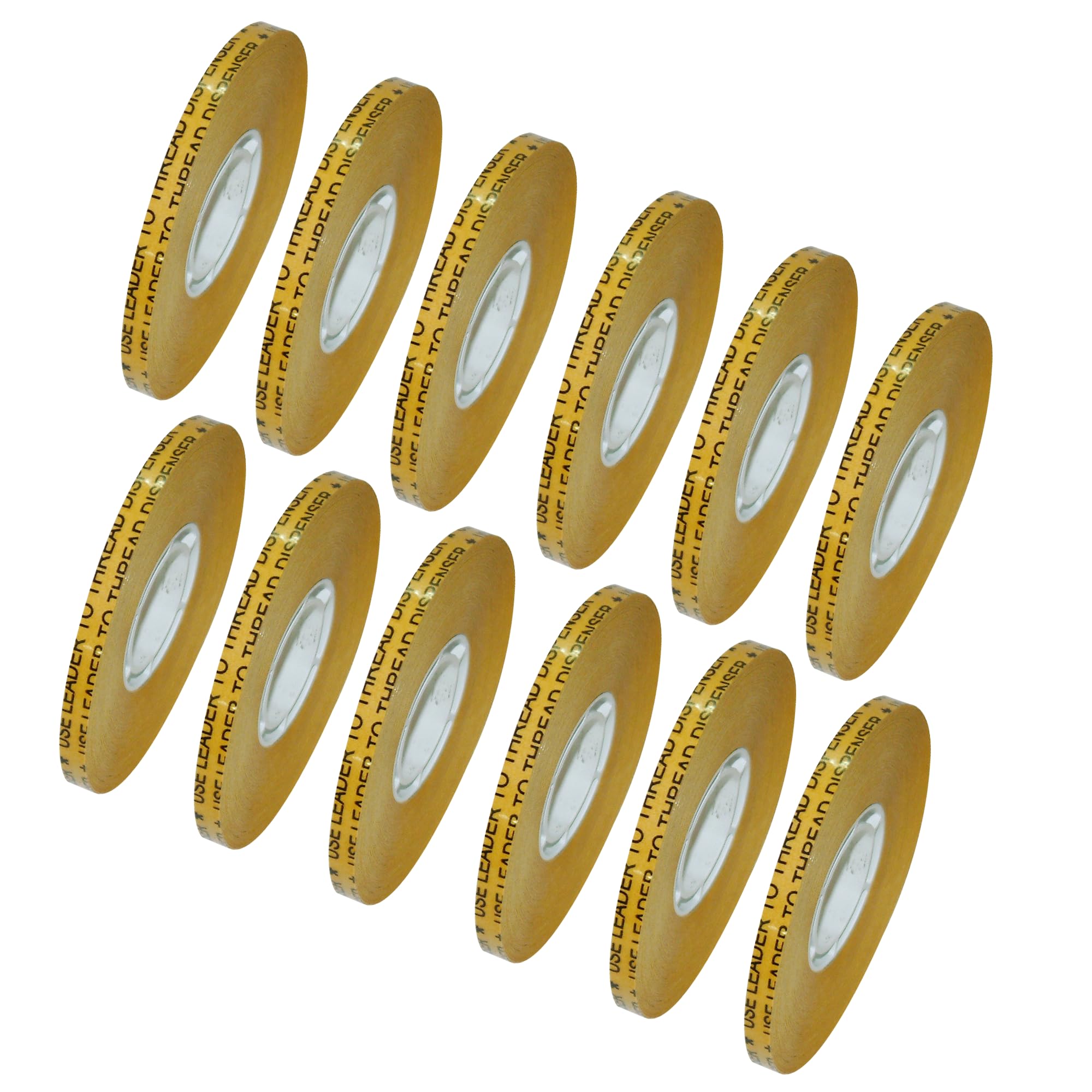 JVCC ATG-7502 ATG Tape: 1/4 in. x 36 yds. (Clear Adhesive on Gold Liner) [12 Pack]