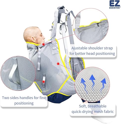 Miniatura 4 de EZ Assistive Eslinga universal para higiene, soporte acolchado para el paciente, reutilizable y lavable, para trasladar pacientes a cómodos e