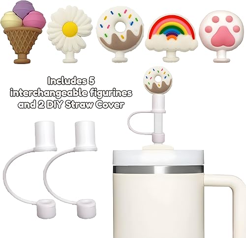 Miniatura 5 de Fundas de popote compatibles con Stanley 30 de 40 onzas, 0.315-0.394 in para accesorios de copa Stanley, cubierta de popote compatible con YETI Cup.