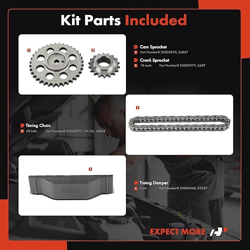 Miniatura 2 de A-Premium Kit de cadena de distribución del motor compatible con Jeep Grand Cherokee 1993 Cherokee 1987-1993 Wrangler 1991-1993 Comanche 1987-1992