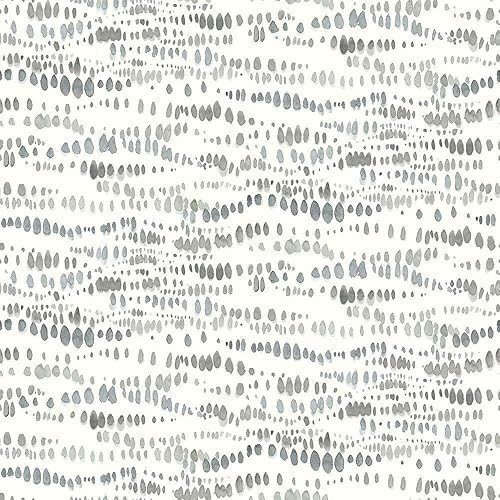 Miniatura 5 de RoomMates RMK11759RL Gray and White Dotted Line Peel and Stick Wallpaper