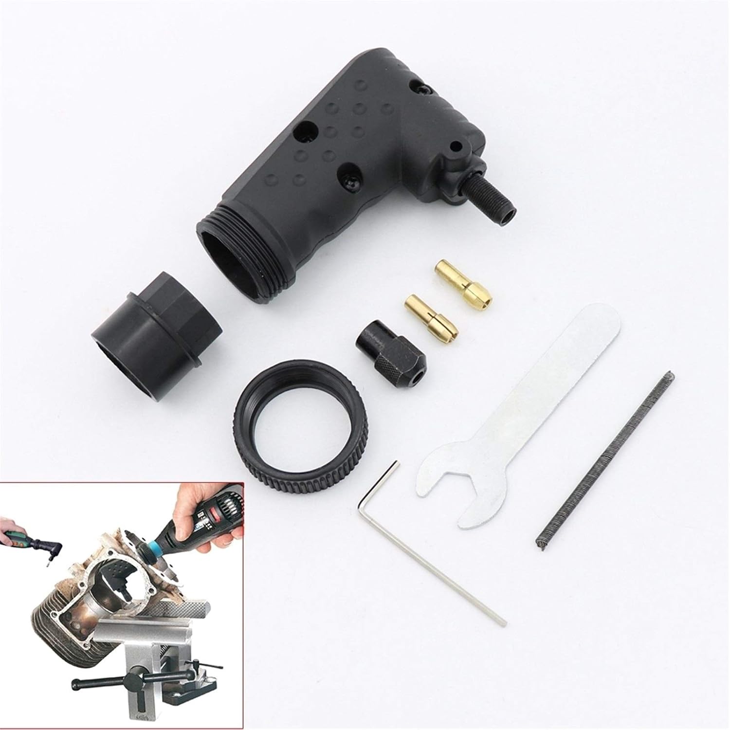 Right Angle Converter Attachment for Dremel Power Tool Accessories Rotary Tools Fit 4000 3000 Electric Grinder Kit DaJiKan