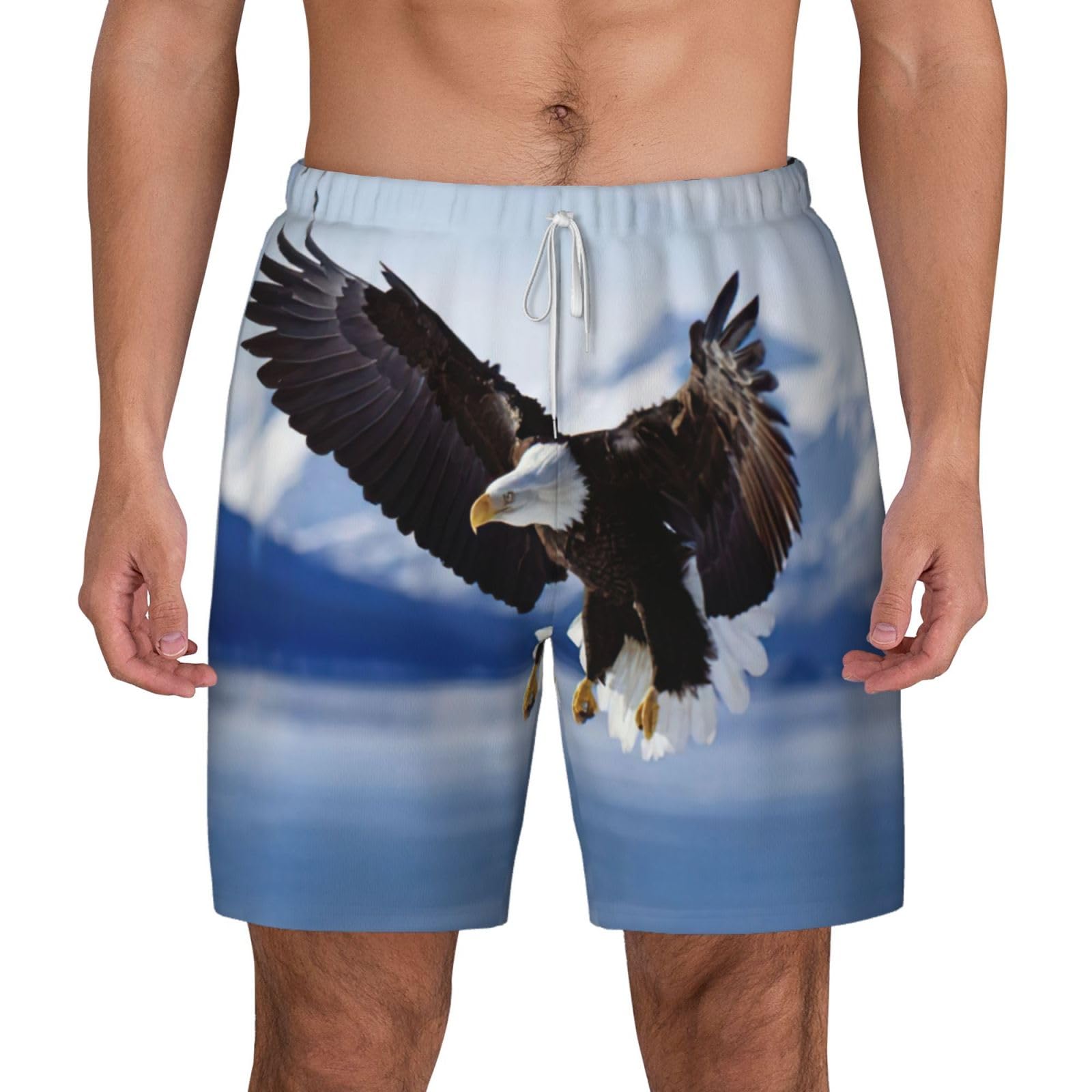 Short de bain pour homme à imprimé aigle pour la plage - 8