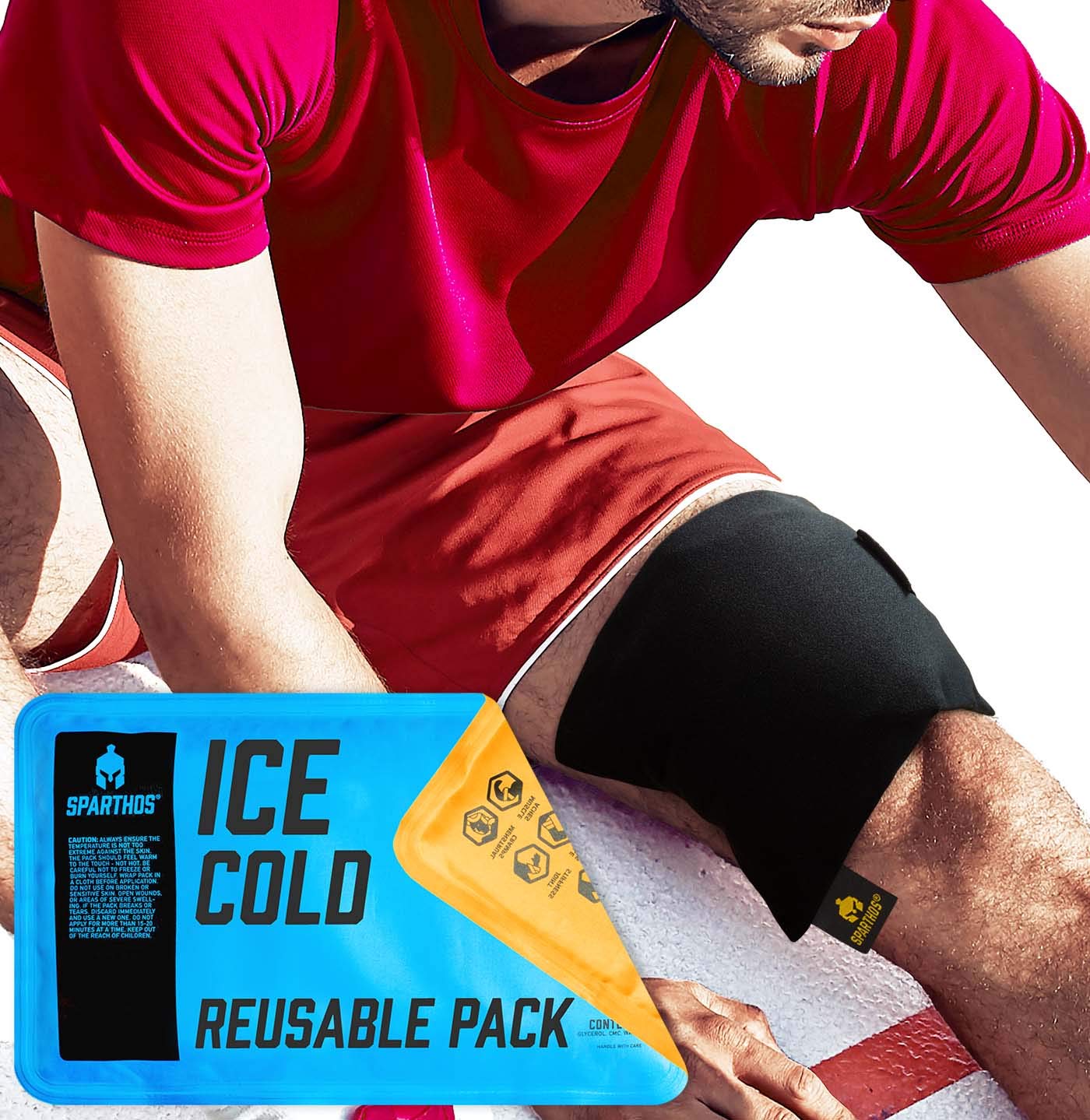 Sparthos Ice Packs for Injuries - Reusable Soft Gel Hot Cold Icepack - First Aid Pain Relief Wrap Bag Flexible Pack - Instant Icing Compress - Fits