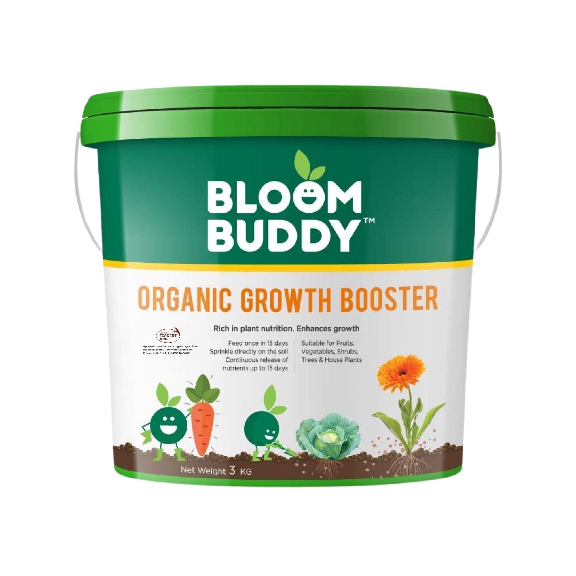 Bloombuddy Organic Growth Booster for plants home garden (Organic Growth Booster 3kg)