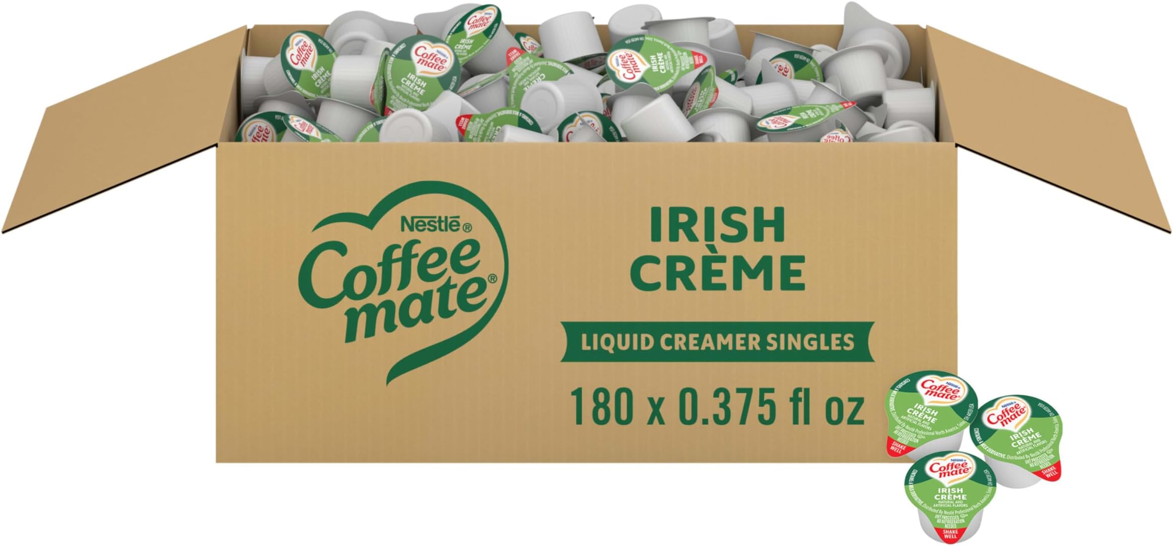NESTLE COFFEE-MATE Coffee Creamer, Irish Creme, liquid creamer singles, 180 Count