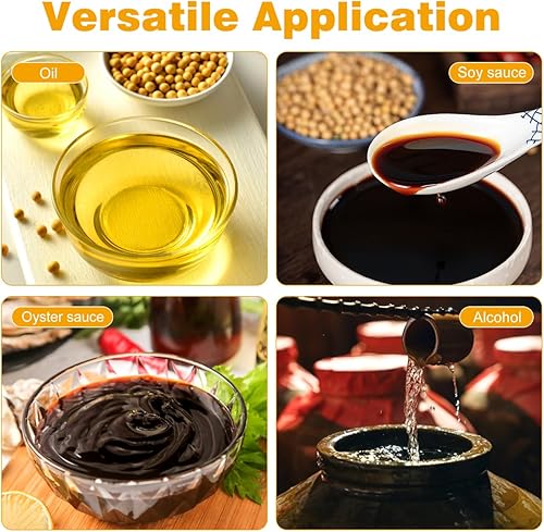 Miniatura 4 de Yardwe Dispensador de aceite de engrasador de diamante, botella de condimento de cocina, dispensador de botellas de aceite de oliva, botella de