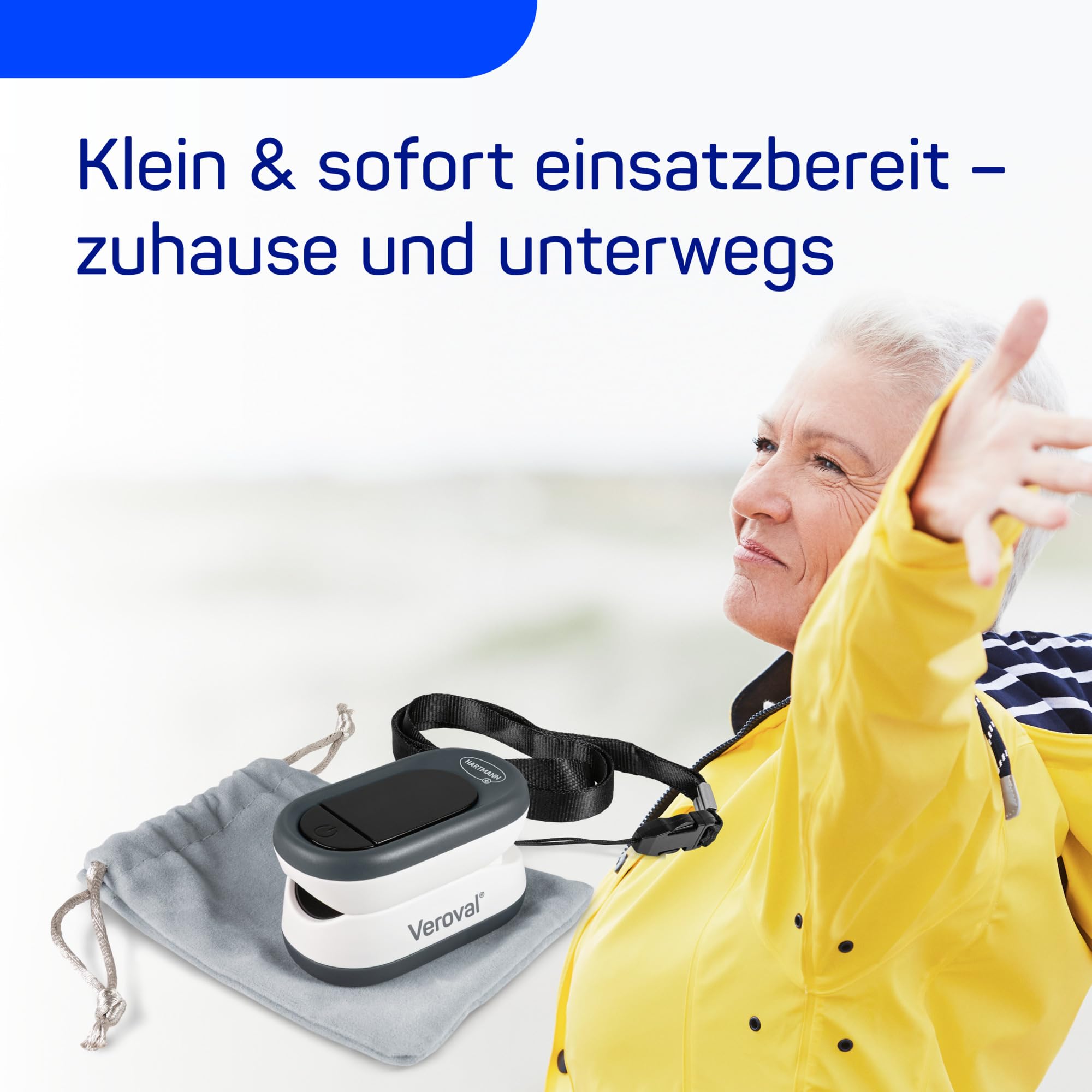 Veroval® Pulsoximeter | Messung von Sauerstoffsättigung (SpO₂), Herzfrequenz (Puls) & Durchblutung (Perfusionsindex) am Finger | Klinisch validiertes Messgerät mit OLED-Farbdisplay | 1 Set