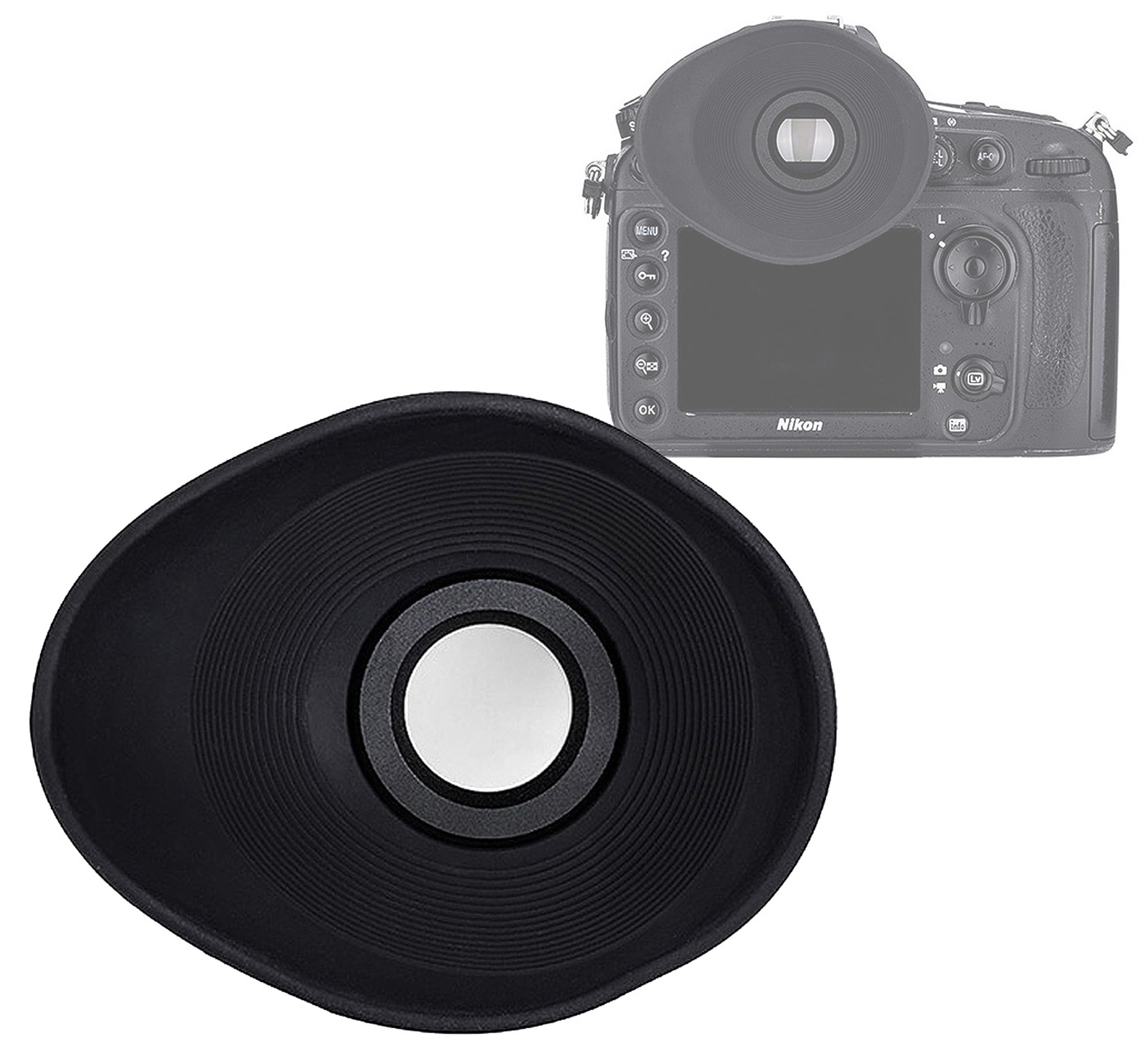 JJC EN-DK19G Large Eye Cup, Ergonomic Oval Soft TPU Rubber Eye Piece, D850 Eyecup Viewfinder, DK19 Replacement, 80 * 66 * 43mm, Compatible with Nikon