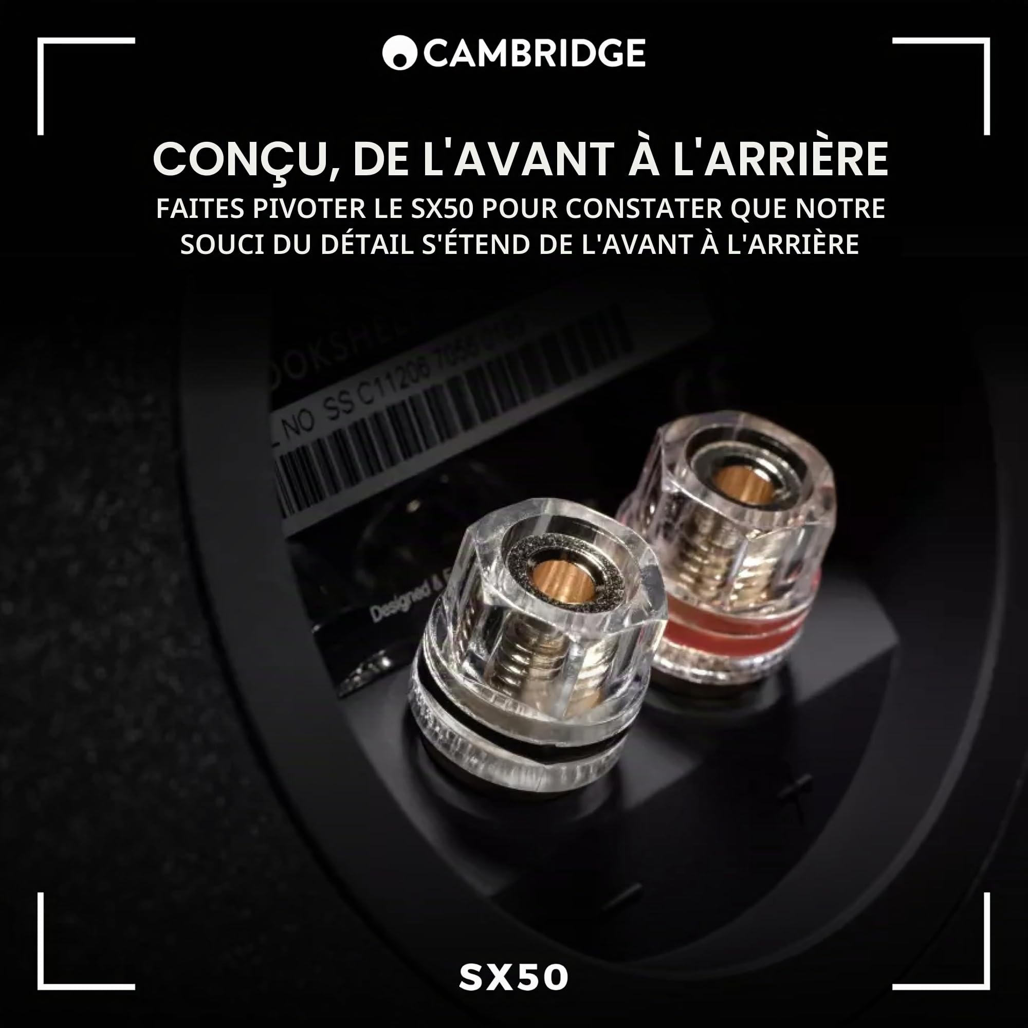 Cambridge Audio Paire d'enceintes compactes passives pour bibliothèque HiFi ou Home Cinéma optimisées pour Une réponse en fréquence Fluide et Uniforme Noir Mat SX50