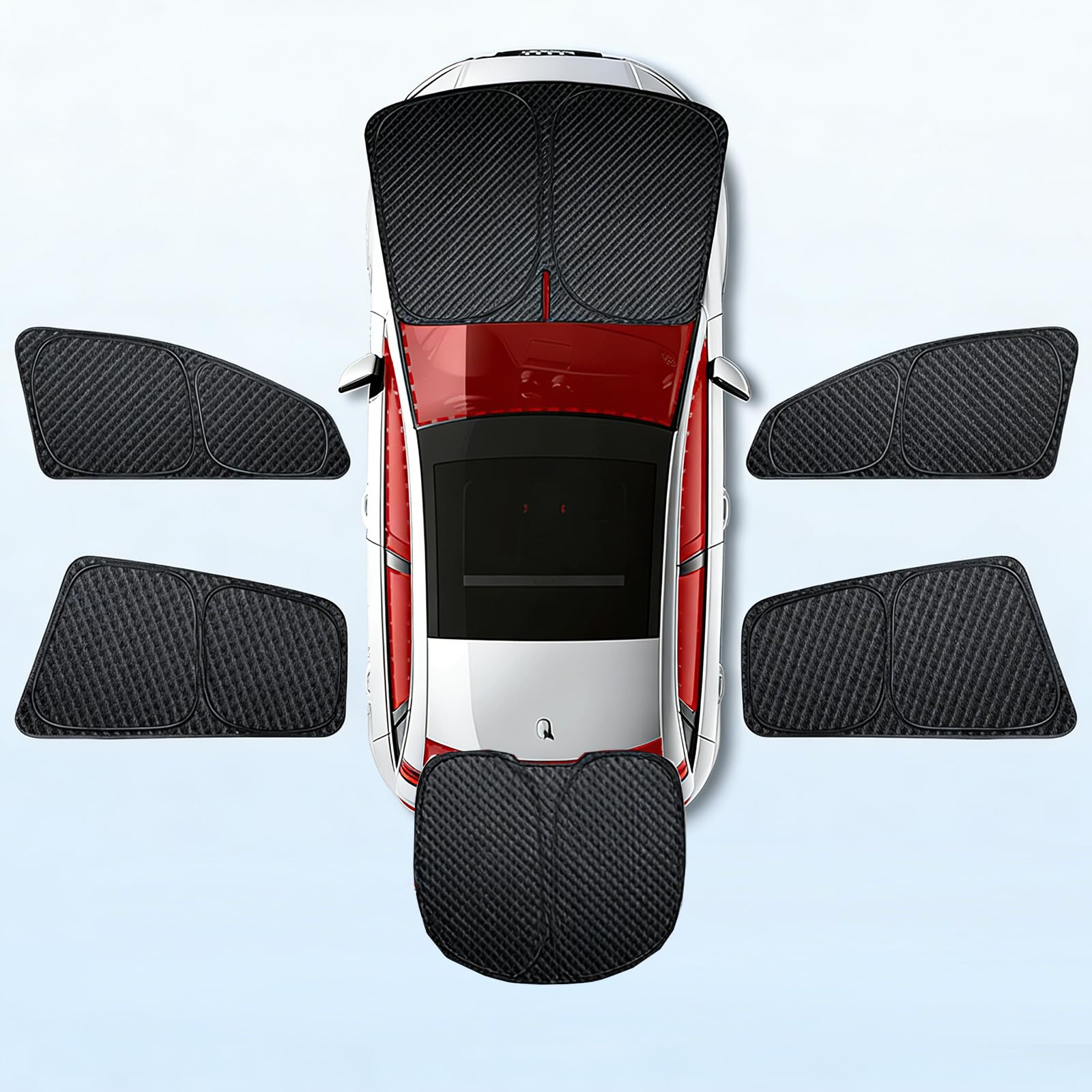 Tenda Parasole Auto per Subaru XV (GP; 2012–2017,),Design a Scacchi Addensato a 5 Strati, Parasole Completamente Oscurante, Blocco Termico per la Privacy per Bambini,4 Side+Front+Rear