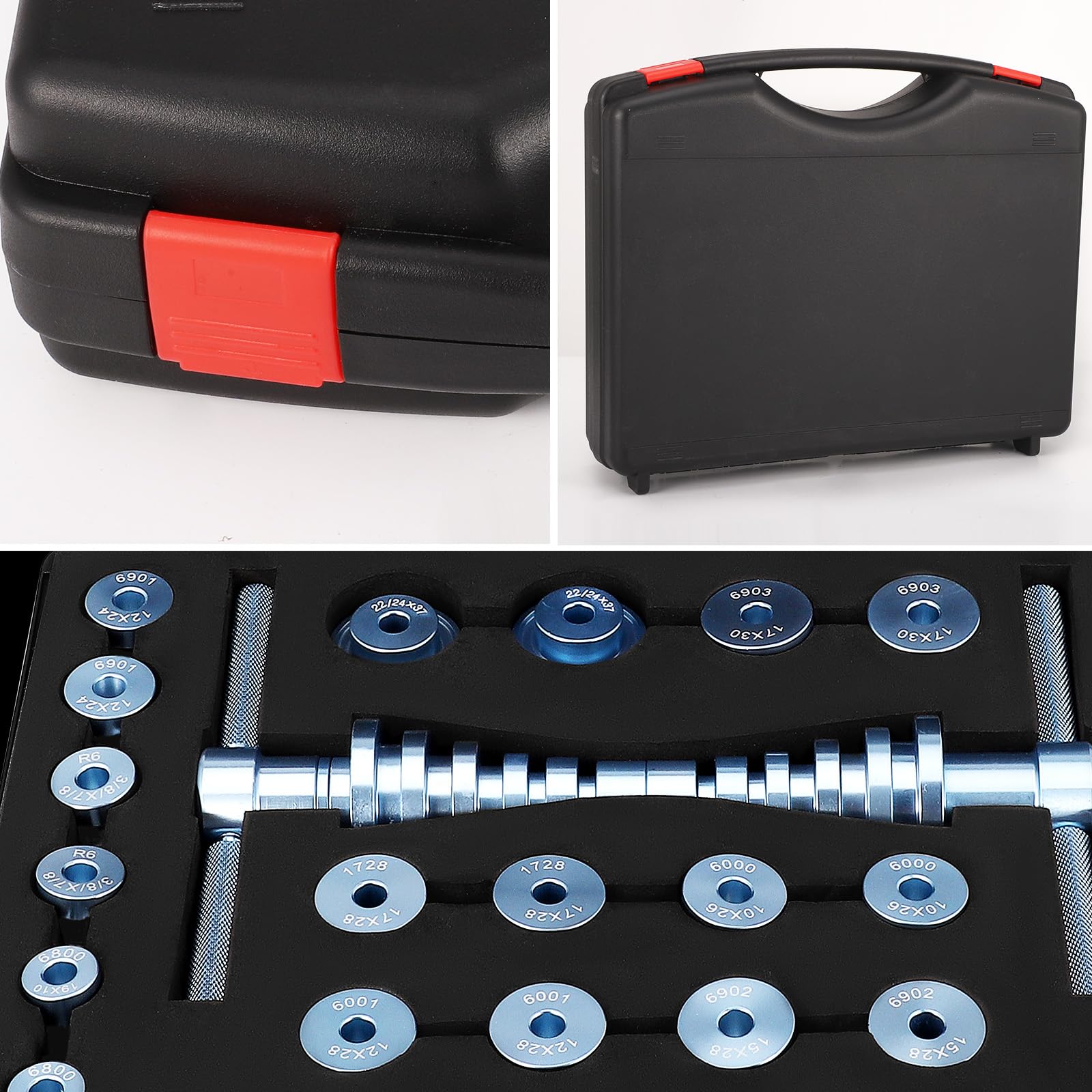 Kit De Presse À Roulement De Vélo,Ensembles D'Outils De Roulement De Vélo,avec Boîte De Rangement,en Alliage D'Aluminium,Extracteur Roulement pour Vélo