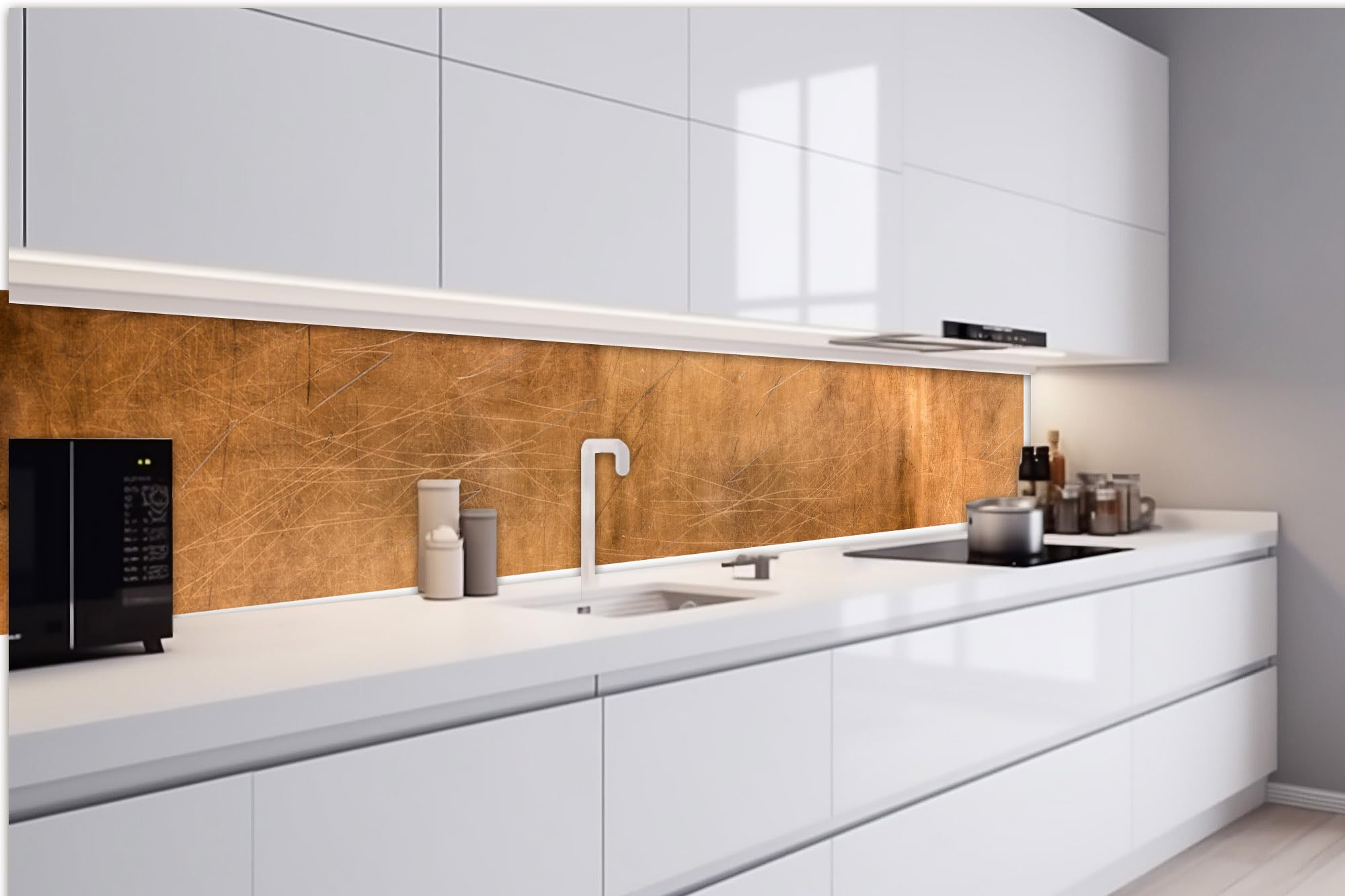 Dimex Pellicola autoadesiva per la parete della cucina, aspetto bronzo 420 x 60 cm | Pellicola adesiva - pellicola decorativa - protezione dagli spruzzi per la cucina | Prodotto nell'UE