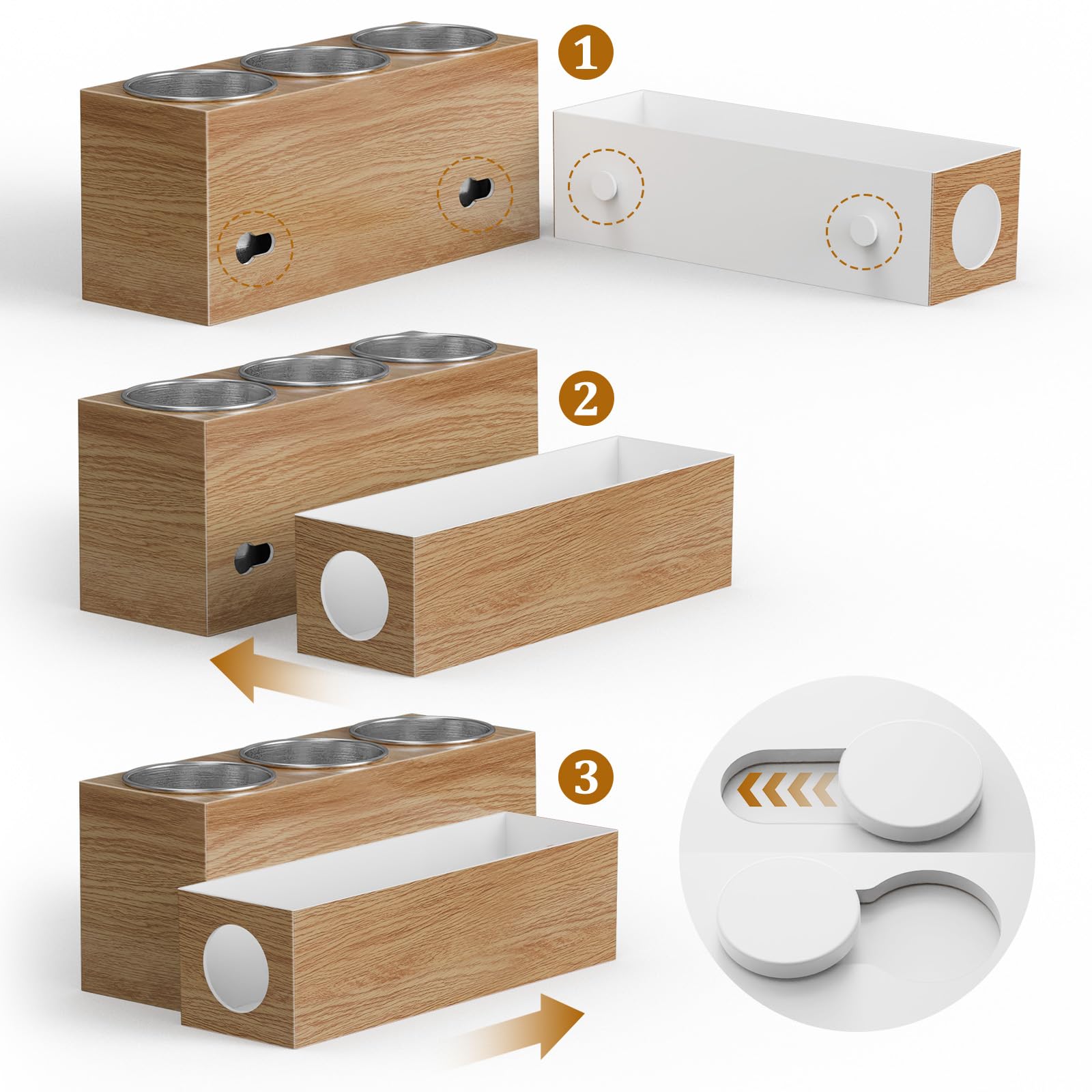 BYUNER Organizzatore per strumenti per capelli, supporto per asciugacapelli, per tavolo da toeletta, asciugacapelli e piastra per bagno, supporto portaoggetti (venature del legno)