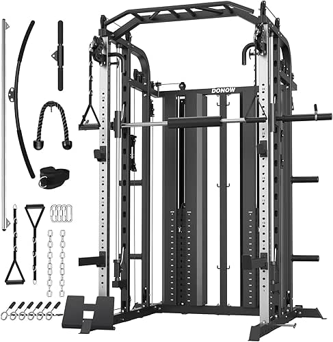 DONOW Smith Machine with Weight Stacks, Multi Function Home Gym
