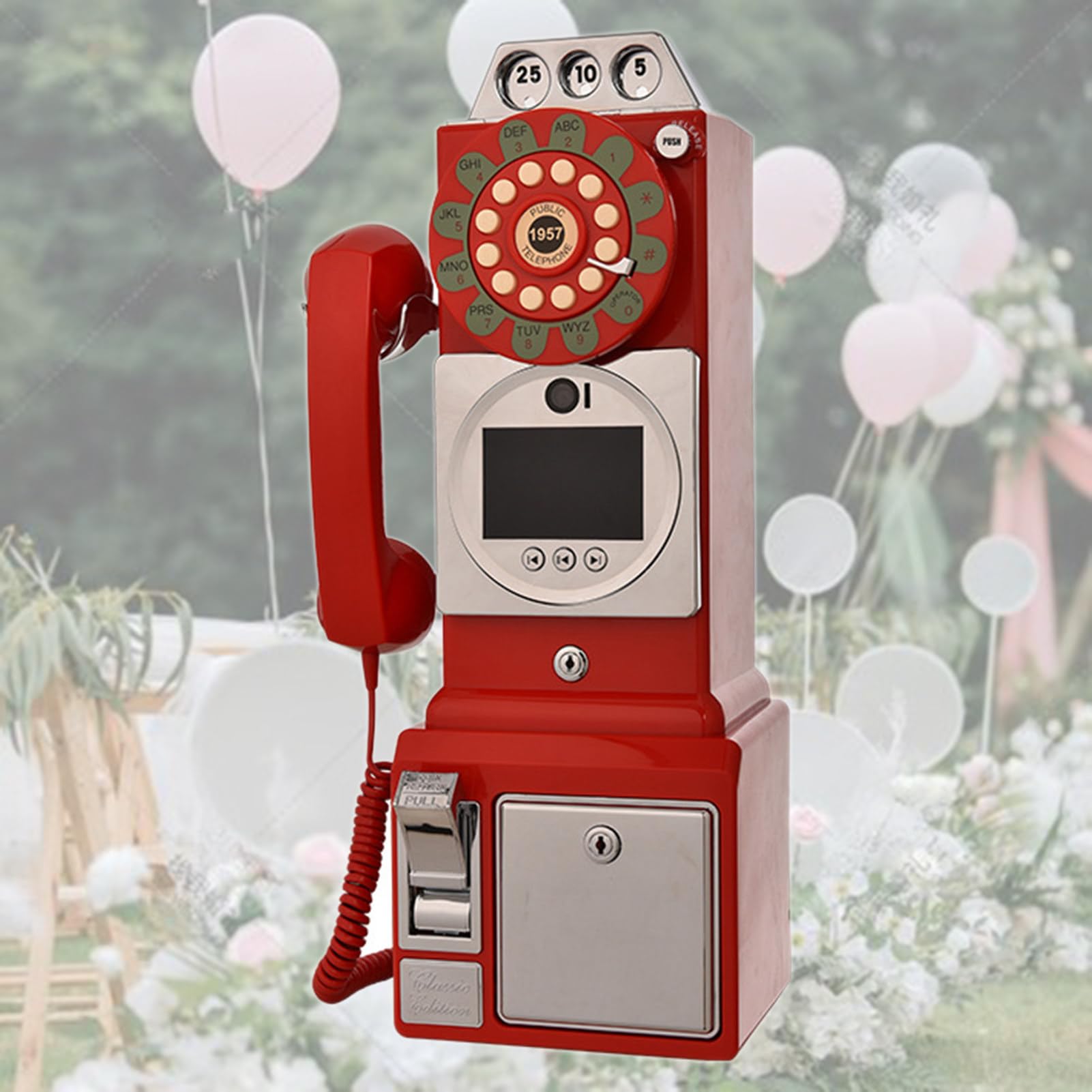 Księga gości wideo audio,telefon ślubny Spersonalizowane wiadomości wideo,nagrywanie Zachowaj swoje specjalne okazje,na różne niezapomniane okazje imprezowe(Red)