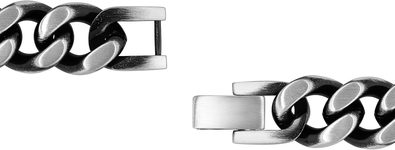 Men's 8.75" Stainless Steel Curb Link Bracelet – Classic Style, Lobster Claw Clasp - Image 5