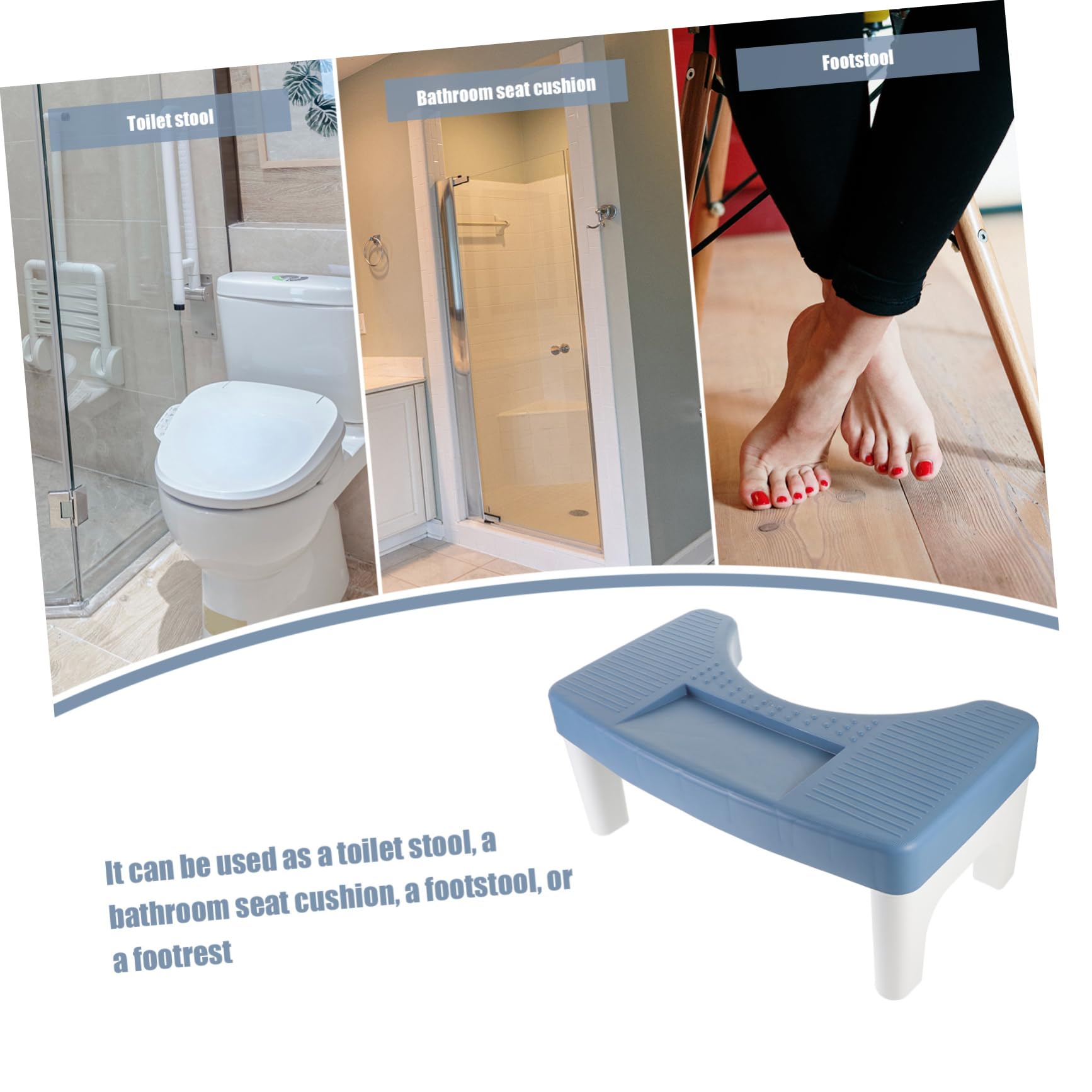 MOLUCKFU Poop Stool for Bathroom Sturdy Squatting Stool Non-Slip Footrest Easy to Clean for Adults