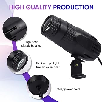 Pinspot Light with Remote 4 in 1 Stage Spotlight: 15W RGBW LED Beam Mirror Disco Ball Spot Lights - Mini Pin Lighting for Party DJ Disco Wedding Bar Club Indoor Show [Energy Class A+++]