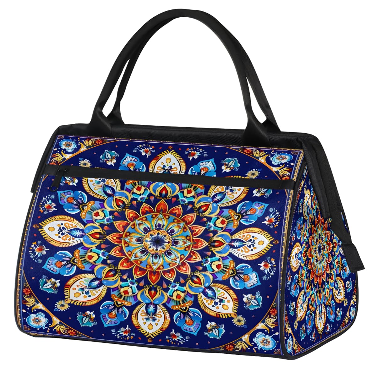 Small Weekender Bag for Women Carpet Ethnic Colorful Foldie Gym Duffle Bags Canvas Compact Workout Bags Carry On