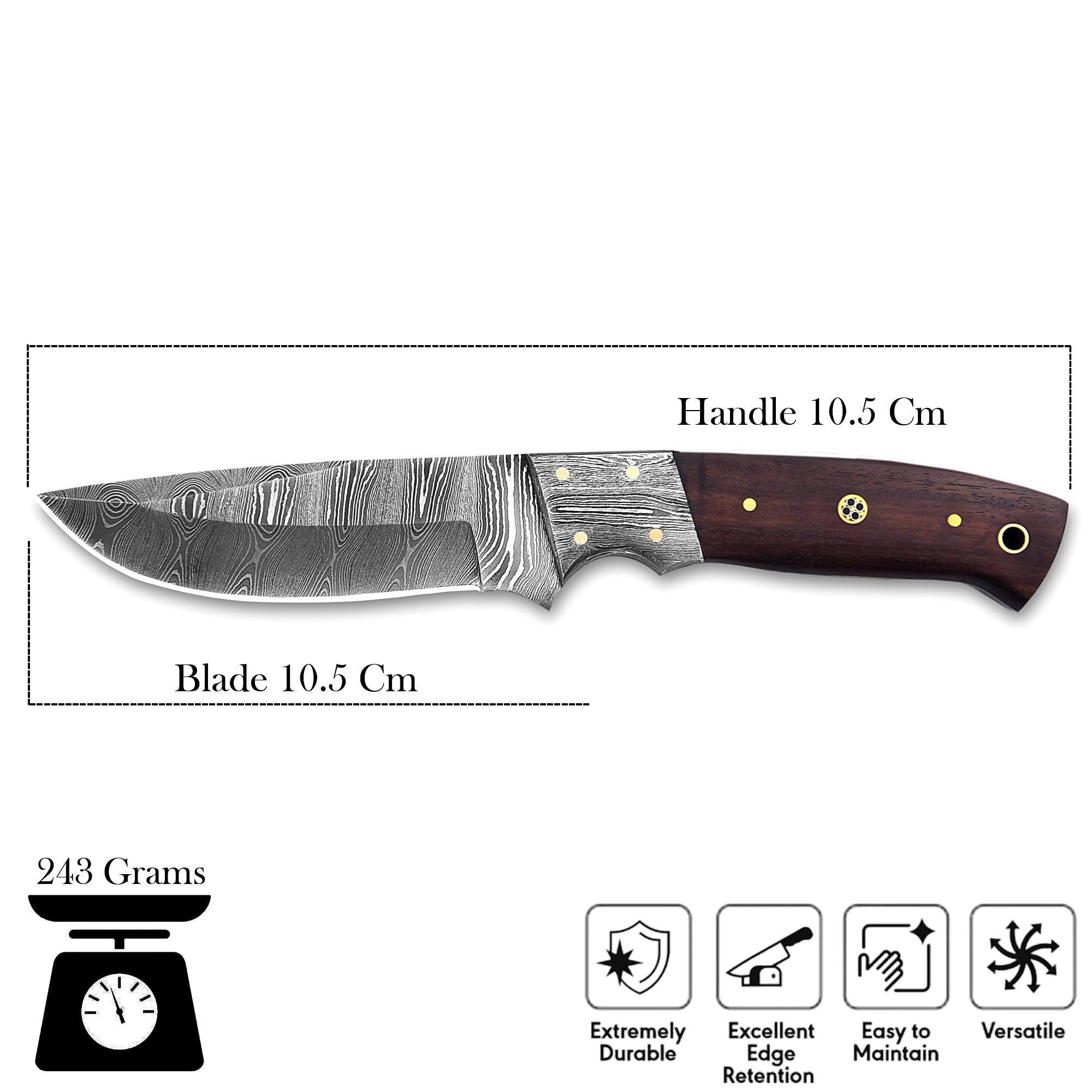 Damast Messer, sehr schönes Hand geschmiedetes Damast Jagd Messer MAQ5203