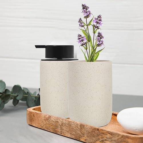 Miniatura 5 de Aibrezin Organizador para cepillos de dientes, soporte para brochas de maquillaje, soporte de pasta de dientes de cerámica para encimera de baño,