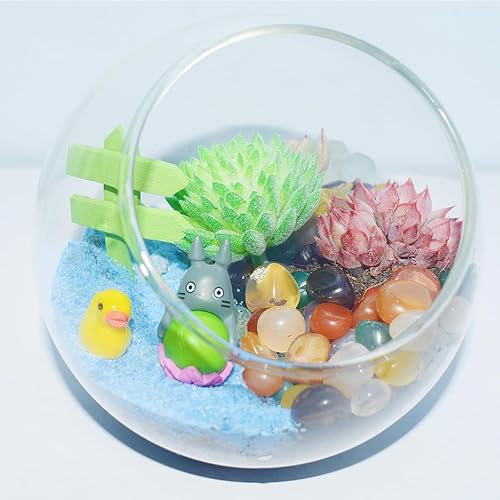 Miniatura 10 de Guijarros de 2 libras32.45 oz para plantas de interior, bambú, manualidades, 0.2-0.35 pulgadas para macetas de drenaje interior, chips de cristal de