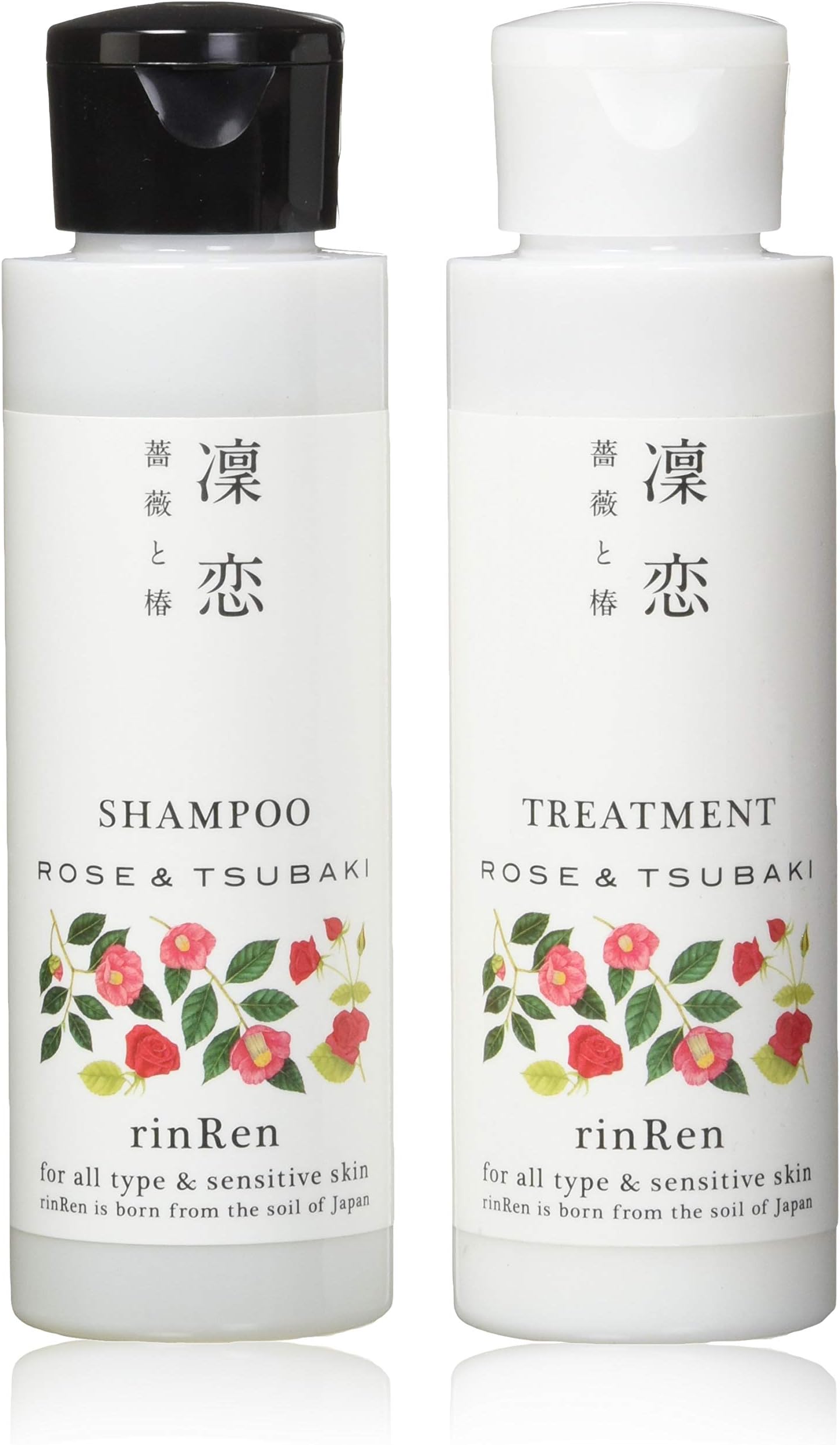 Rose and Tsubaki Duo for Unisex, 3.4oz Shampoo, 2 Count