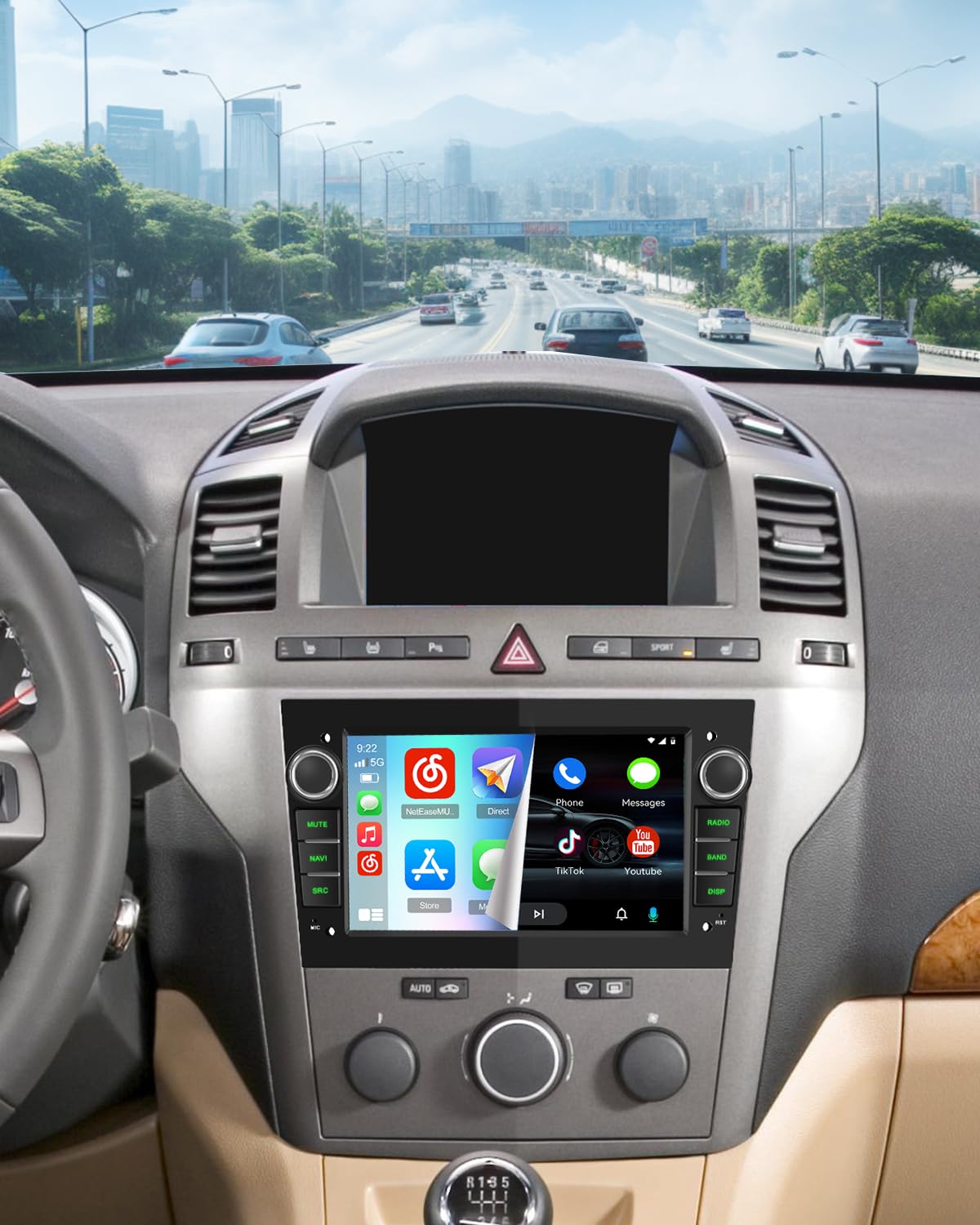 Roinvou 7'' Display Autoradio für Opel Astra Antara Vectra Corsa Zafira Meriva Combo CarPlay Android Auto, 7 Farben LED, UI, Touchscreen Radio Bluetooth 5.2,Mirror Link, EQ,FM,SWC,Rückfahrkamera