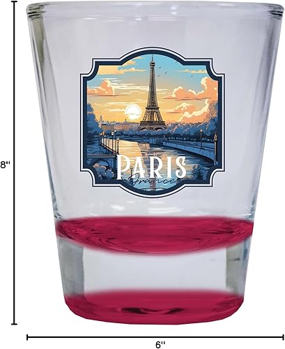 Vista 11 de R and R Imports Paris France Design A Souvenir - Vaso de chupito (1.5 onzas), color naranja Naranja Individual