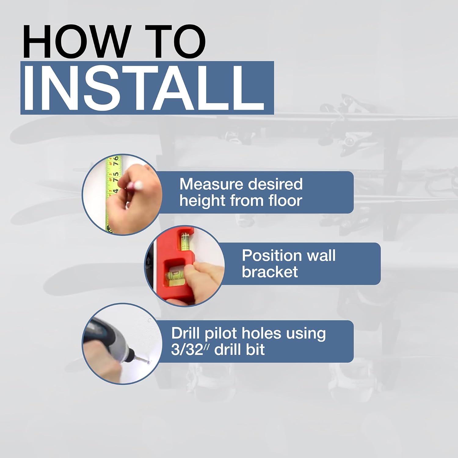 StoreYourBoard ABS Plastic Ski and Snowboard Storage Rack, Black, 20 in - Image 5