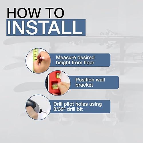 Miniatura 5 de StoreYourBoard Estante de almacenamiento de plástico ABS para esquí y snowboard, negro, 20 pulgadas