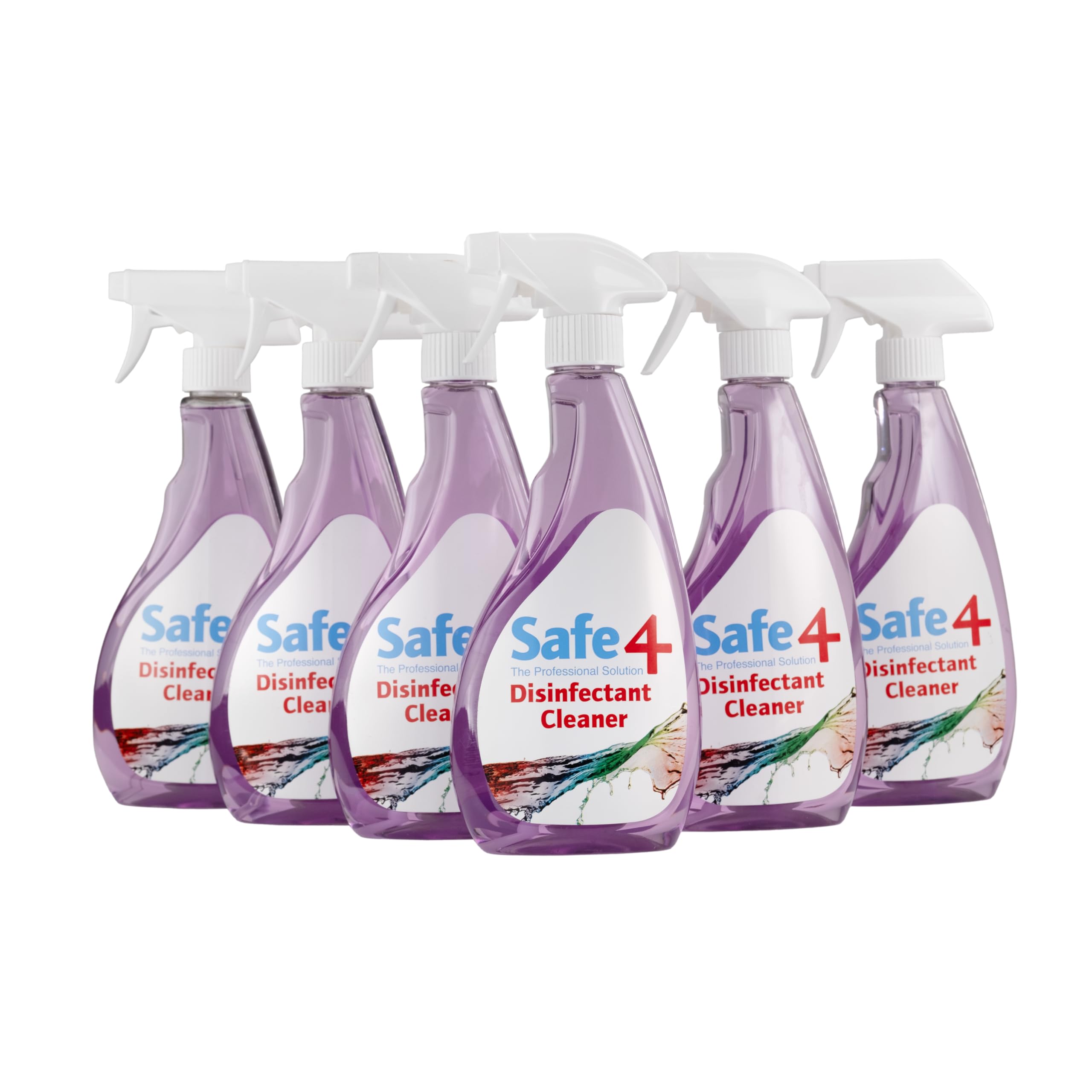 Safe4 Professional Surface Disinfectant Ready to Use - Enhanced Formulation,UK Manufactured,for Effective Virus & Bacteria Protection (500ml,Pack of 6,Lavender)