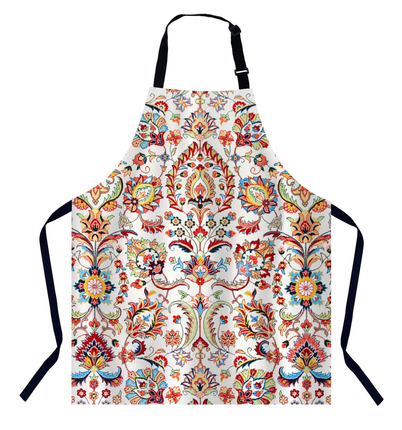 Bgbdeia Men's Geometric Floral Pattern Chefs Apron, Cooking And Baking Apron For And Wo, Kitchen Apron, Butchers Apron, Bbq & Catering Bibs