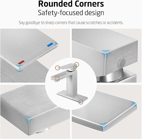 Miniatura 7 de KES L3156ALFF12-BS-C2-PL - Grifos de baño para fregadero de un solo orificio o 3 agujeros, acero inoxidable, drenaje desplegable sin desbordamiento,