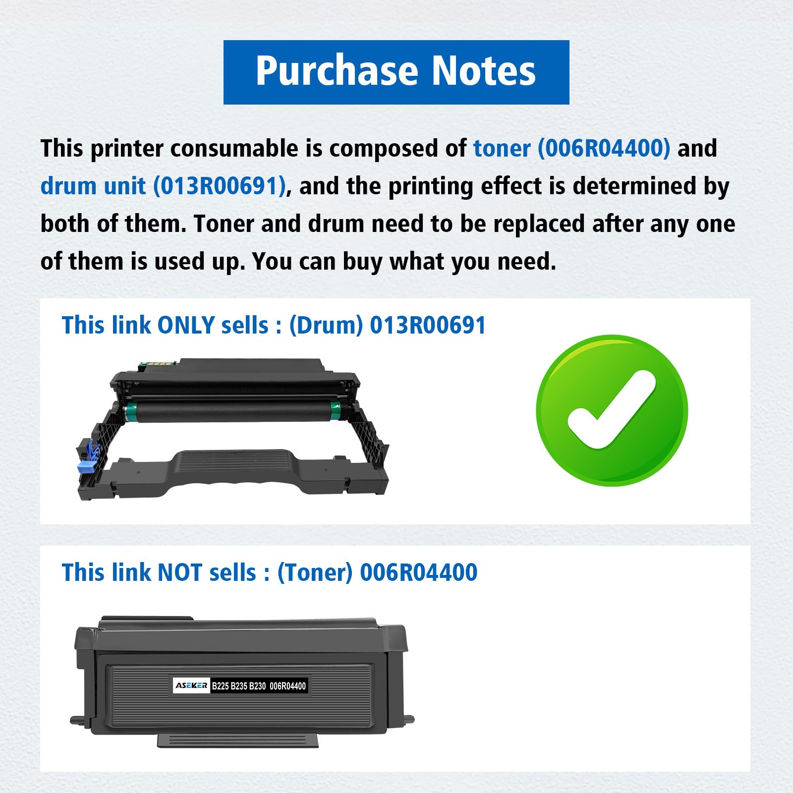 Compatibile B230 B225 B235 Tamburo Cartuccia 12000 Pagine 013R00691 per Xerox B230 B225 B235 stampanti