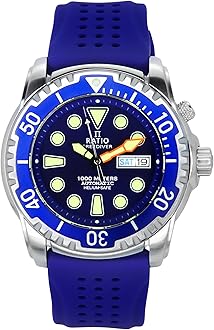RATIO FreeDiver Helium-Safe Dive Watch Sapphire Crystal Automatic Diver Watch 1000M Water Resistant Diving Watch for Men