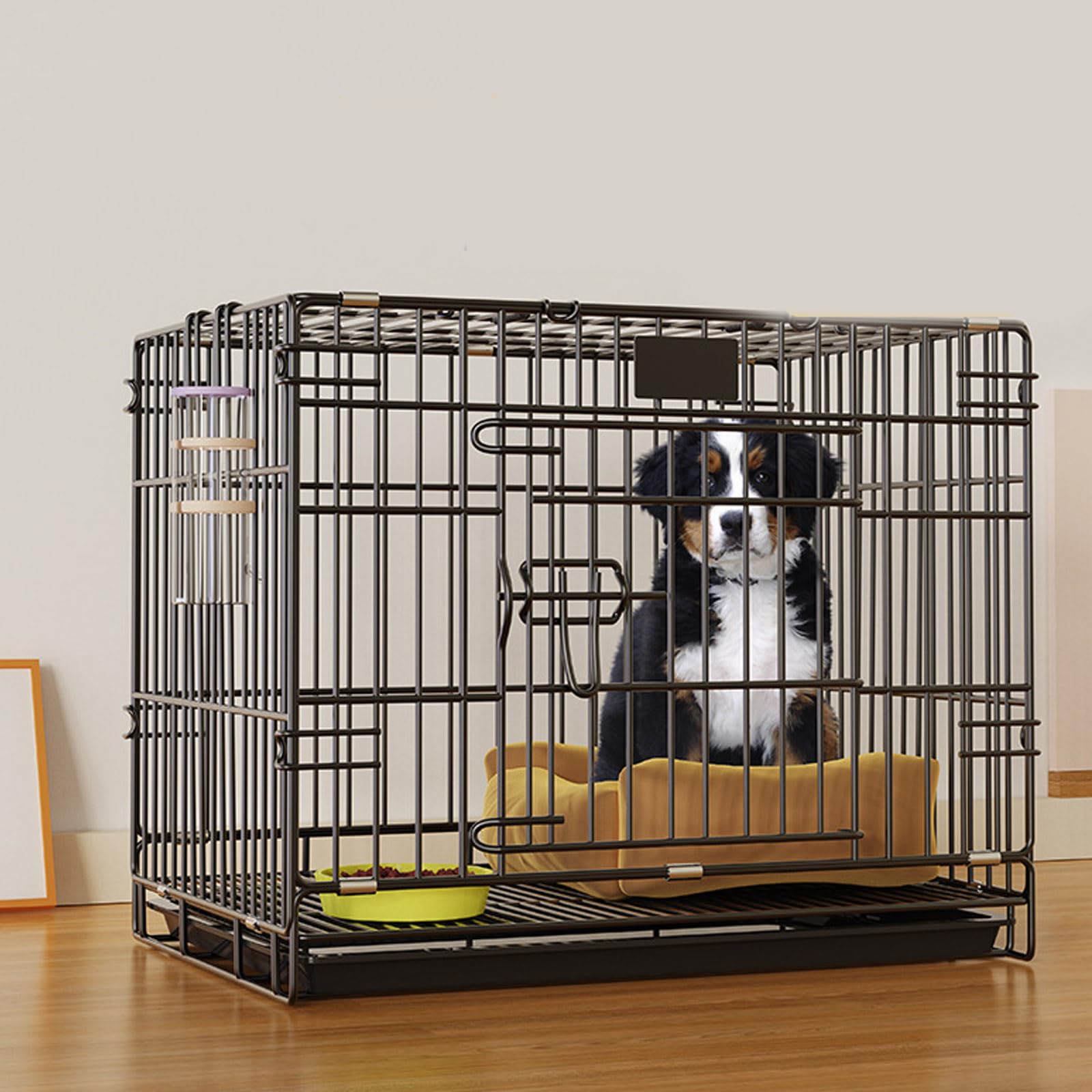 Jaulas para Perros Medianos Y Pequeños, Jaulas Plegables De Alambre Mental, Casetas para Perros, Jaula para Perros para Exteriores E Interiores con Doble Puerta,L