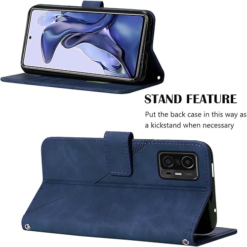 Miniatura 5 de Funda compatible con Xiaomi Mi 11T, funda tipo cartera Mi 11T Pro, de piel sintética, soporte para tarjetas de crédito con función atril, a prueba