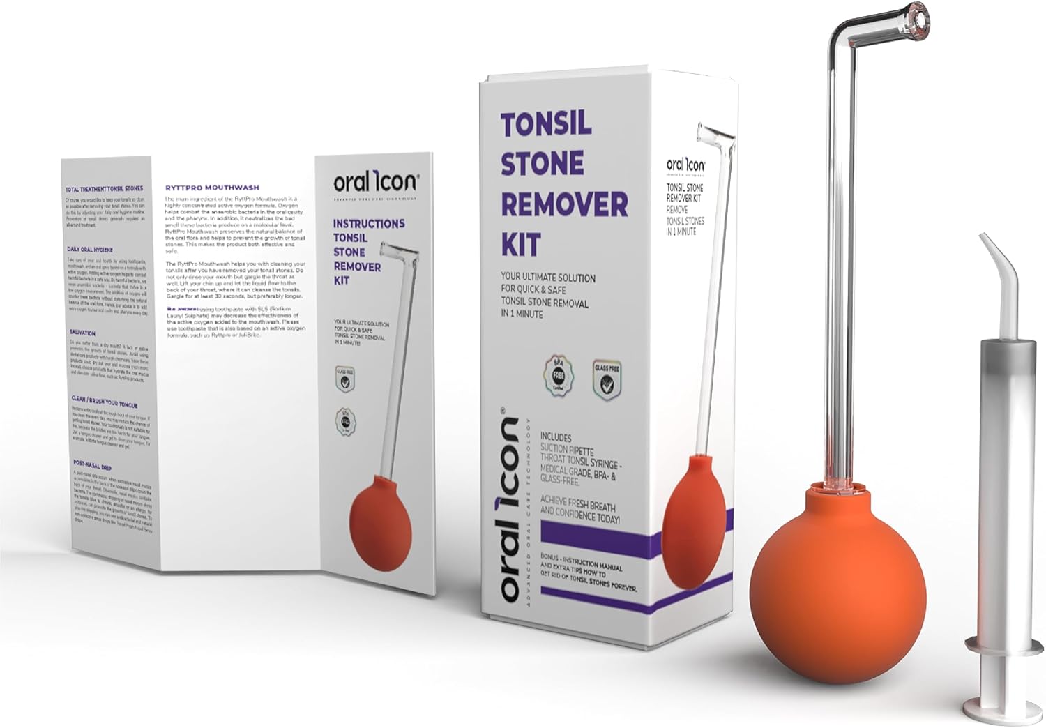 Oral Icon® Tonsil Stone Remover Kit Remove Tonsil Stones in 1 Minute Includes 1 Suction