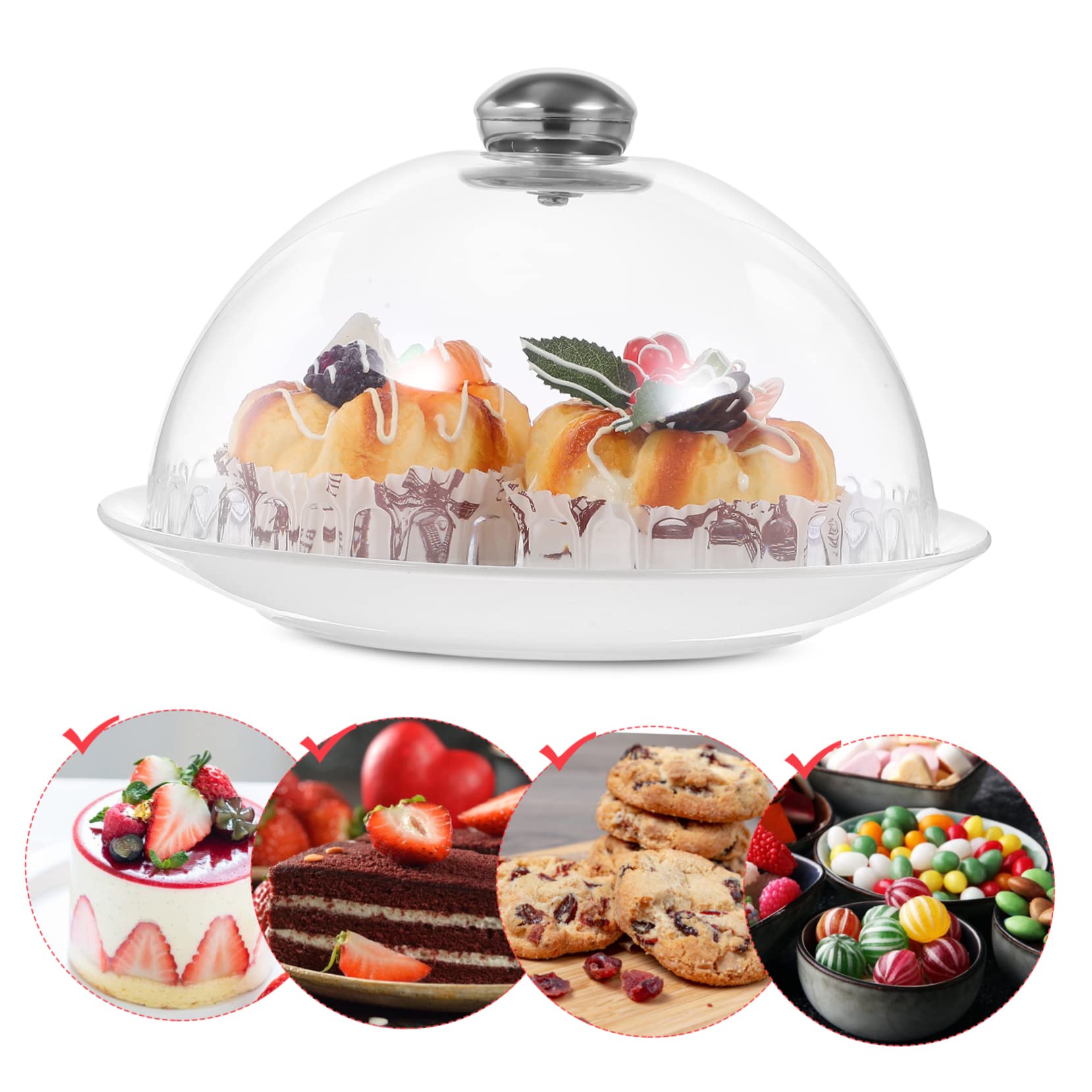 Tapa Acrílica Transparente Para Alimentos - Campana De 32x32x18 Cm, Ideal Para Mantener La Comida Caliente Y Fresca En Eventos O Cocina
