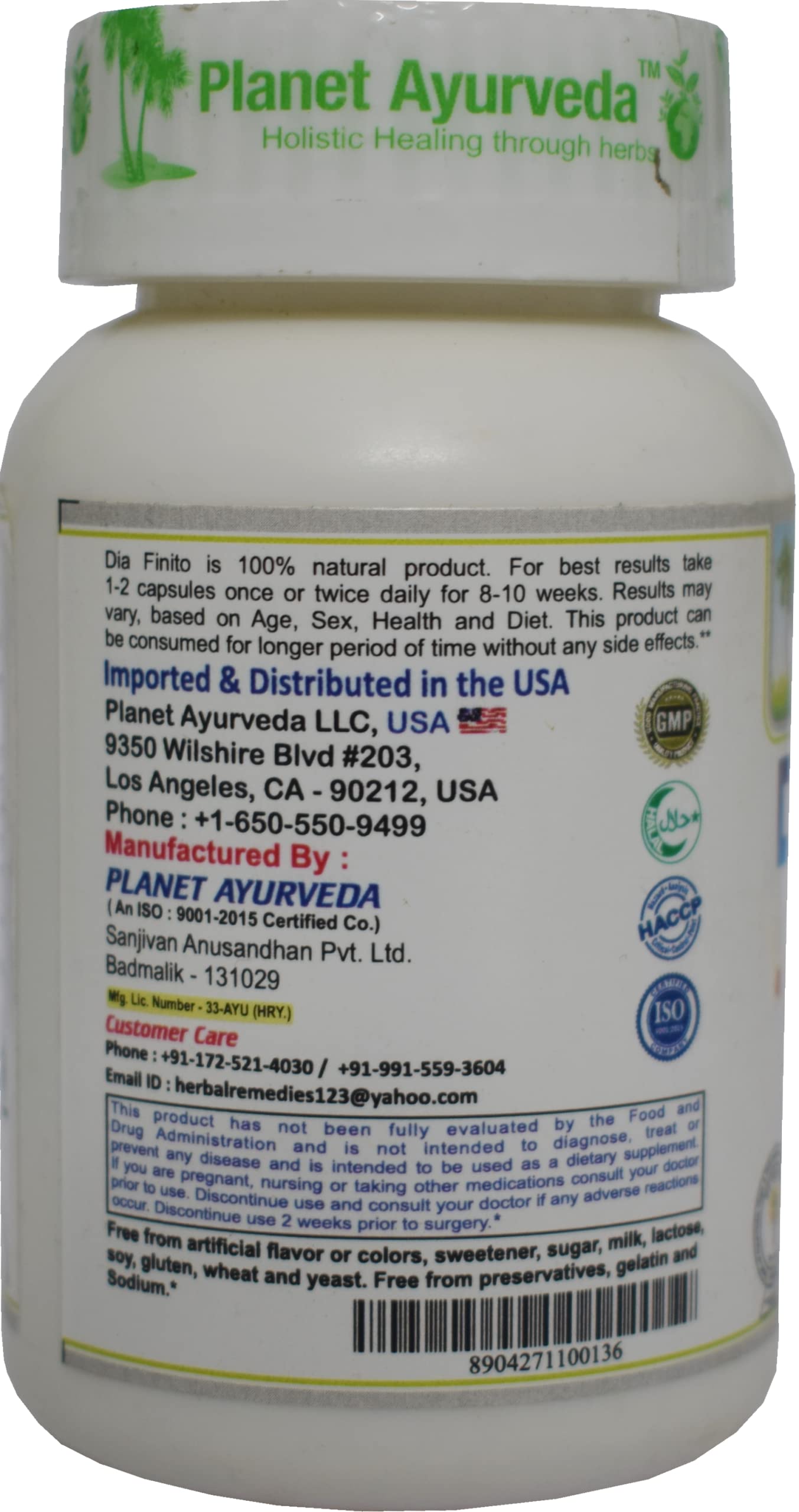 Planet Ayurveda Dia Finito Capsules - 60 Capsules