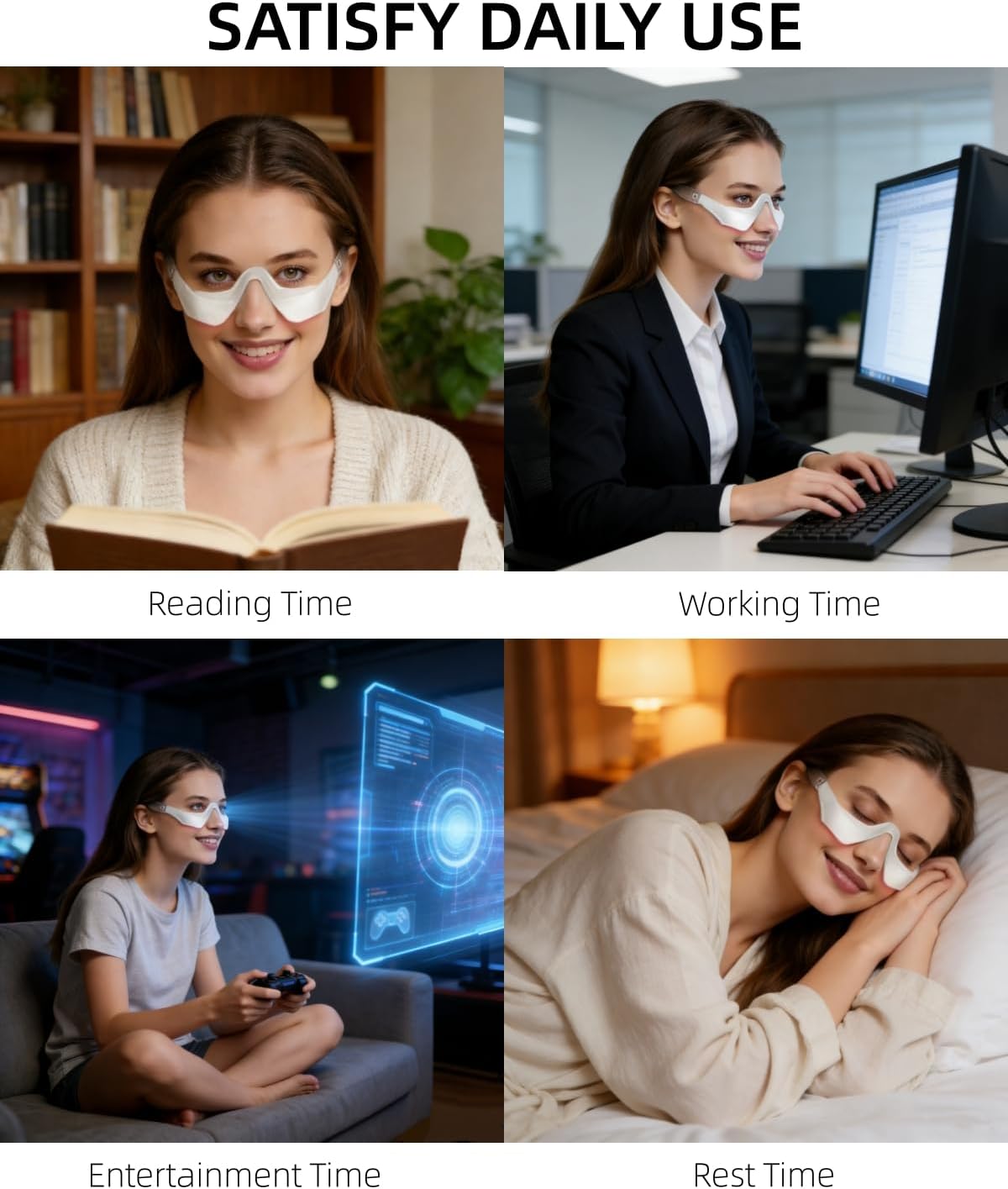 Under Eye Red Light Therapy Glasses, Red Light Therapy Device for Eyes, Newtiful Eye Pods for Eye Bags, Lightweight Eye Massager for Women & Men Gift, Eyepods for Dark Circless Eye Strain