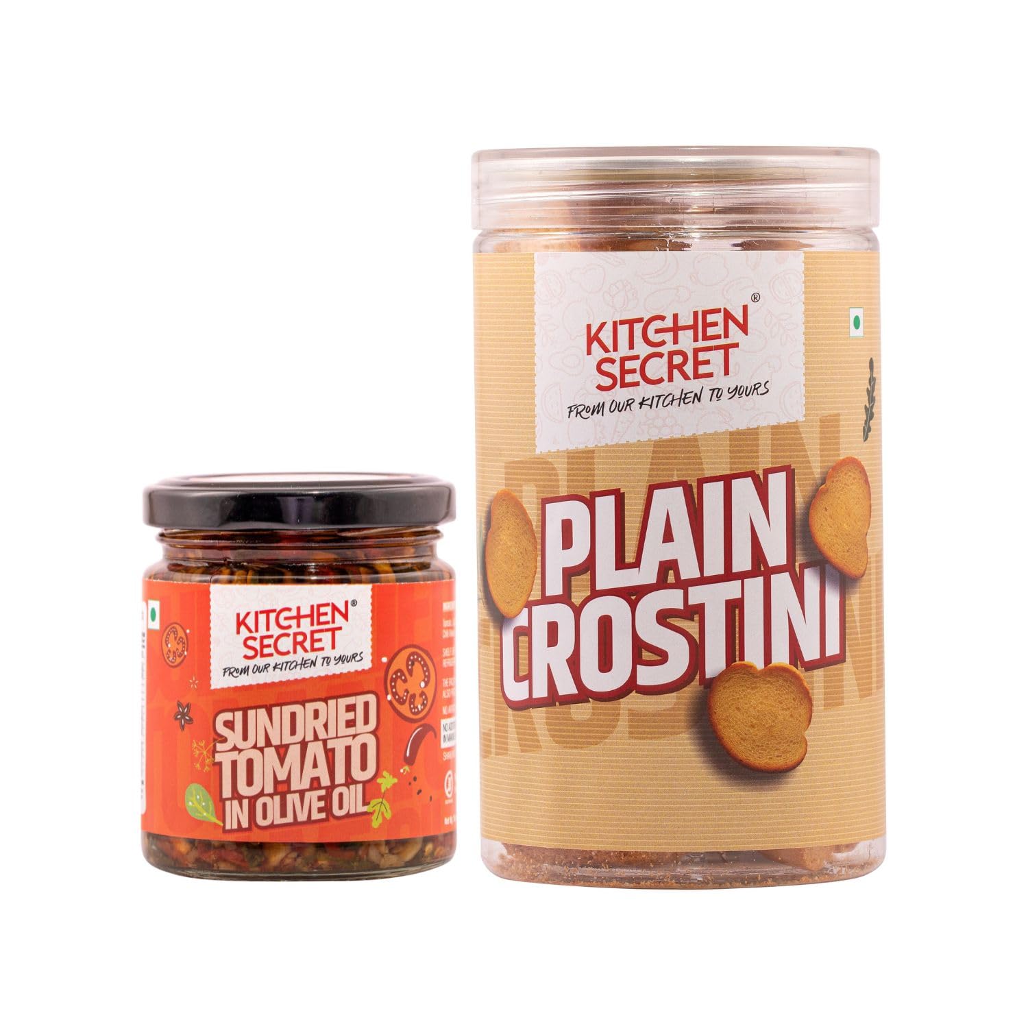 Kitchen Secret Plain Crostini (200g) Sundried Tomato (185g) Combo-Perfect Pairing for Gourmet Appetizers-Snacking, Culinary Creations-Delight of Classic Italian Combo no Preservatives or Colors-2units (B0CVRY411G) Amazon Price History, Amazon Price Tracker