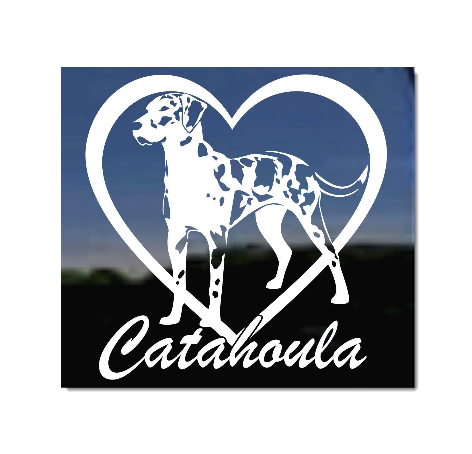 NickerStickersCatahoula in Heart | Leopard Dog Vinyl Dog Window Auto Decal Sticker