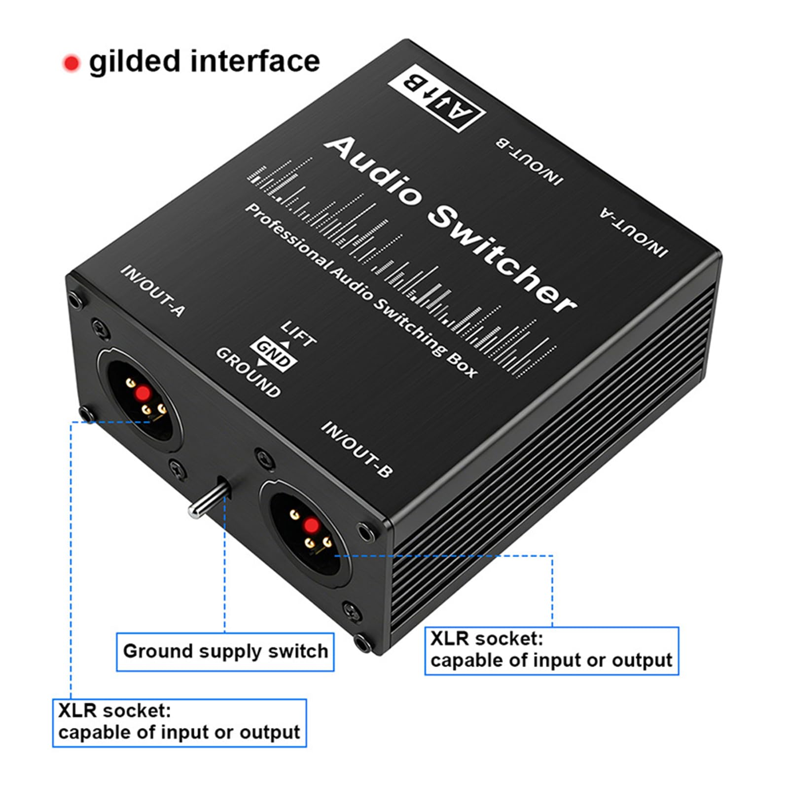 Selectores de sonido pasivos de estudio, conmutador de fuente de sonido para micrófonos rápidos y niveles de línea, conmutación de señales, fácil de usar, cambio de indicación profesional