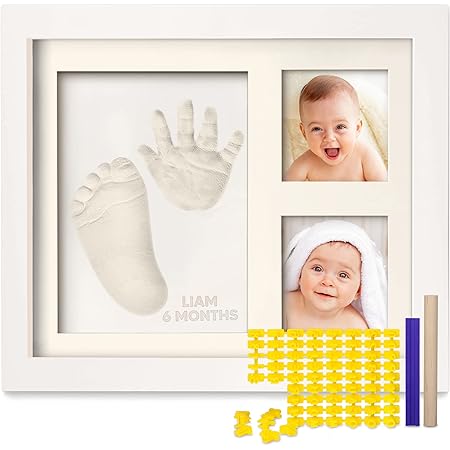 Baby Hand and Footprint Kit - Baby Footprint Kit - Baby Keepsake - Baby Shower Gifts for Mom - Baby Picture Frame for Baby Registry Boys,Girls (Alpine White)