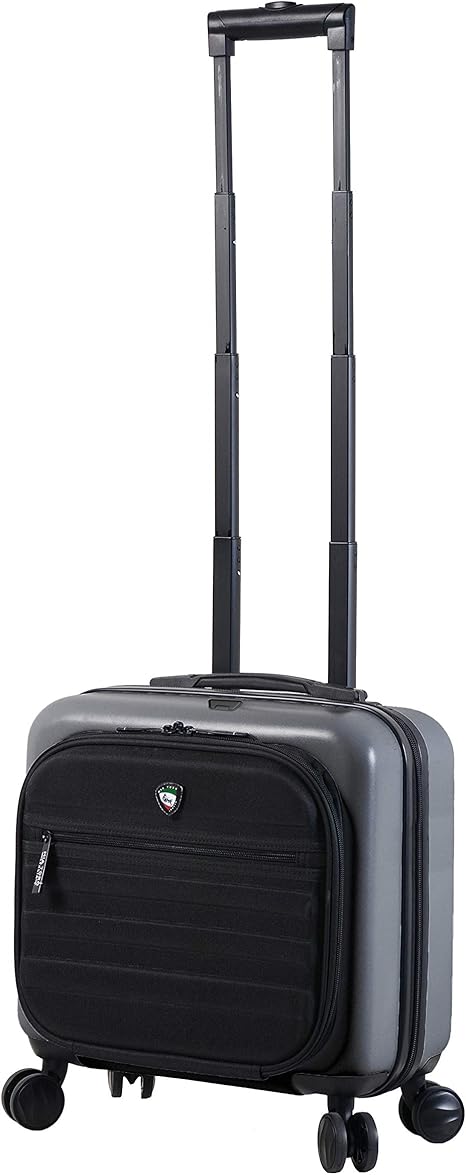 review Mia Toro Mio Calcare Italy Hardside Spinner 14 Inch Companion Bag, Charcoal, One Size